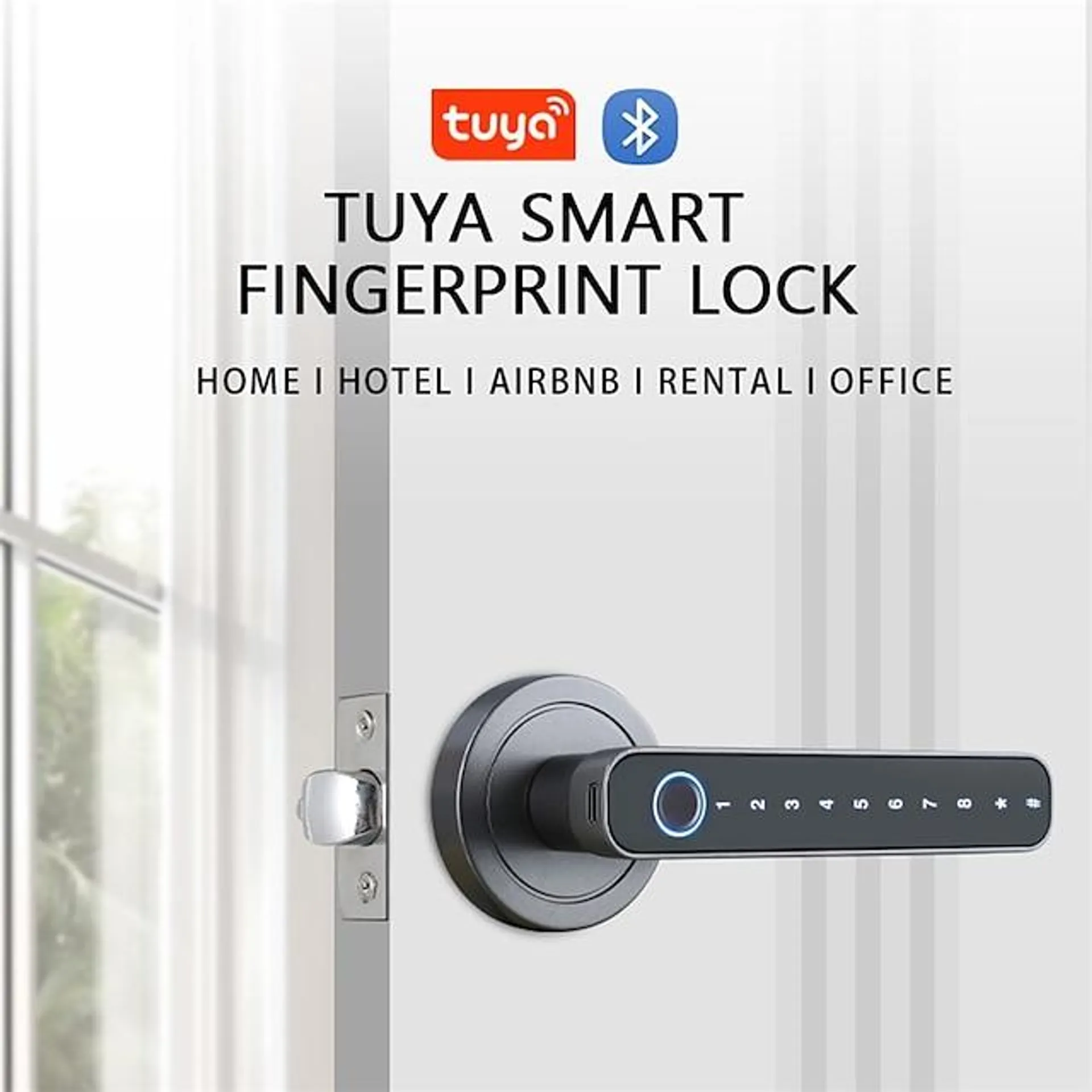 Wafu tuya smart deurslot voor thuiskantoor indoor deur vingerafdruk handvat slot keyless entry deurslot beveiliging elektrische deurslot