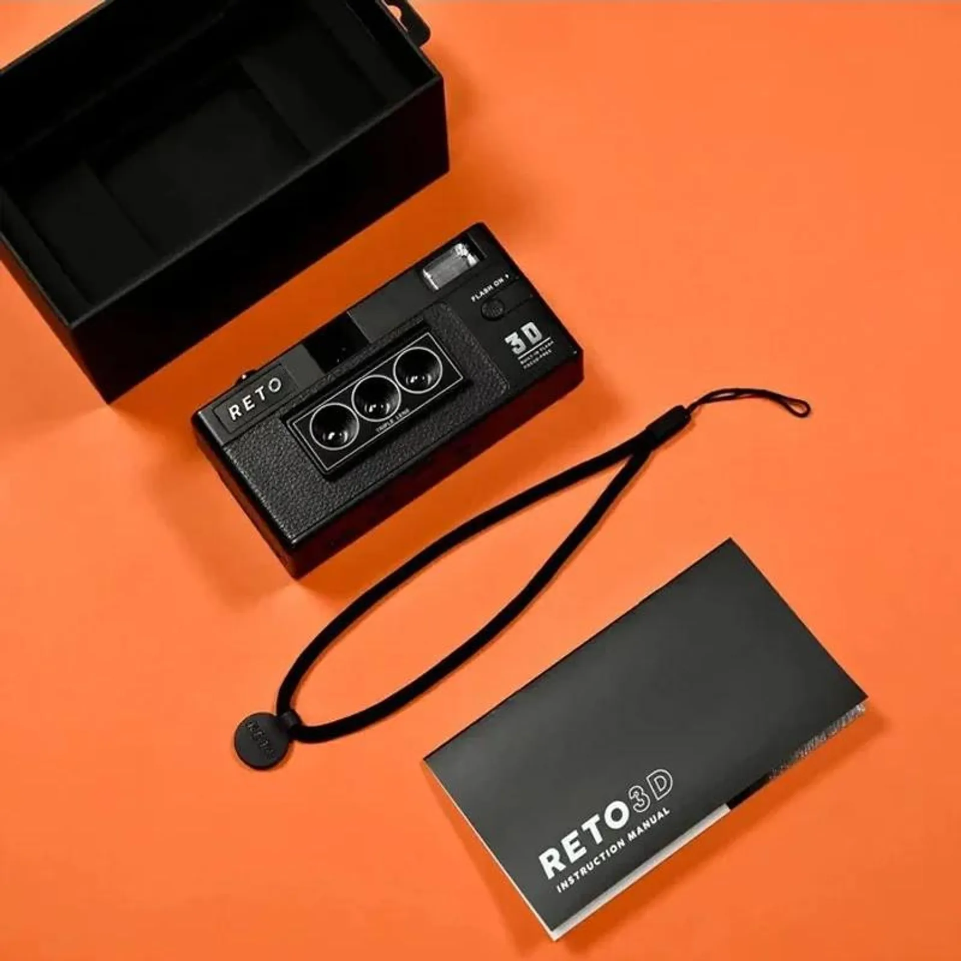 For RETO 3D Film Camera 135 Film Reto3d Stereoscopic Point-and-Shoot Camera with Flash Non-disposable Film Camera