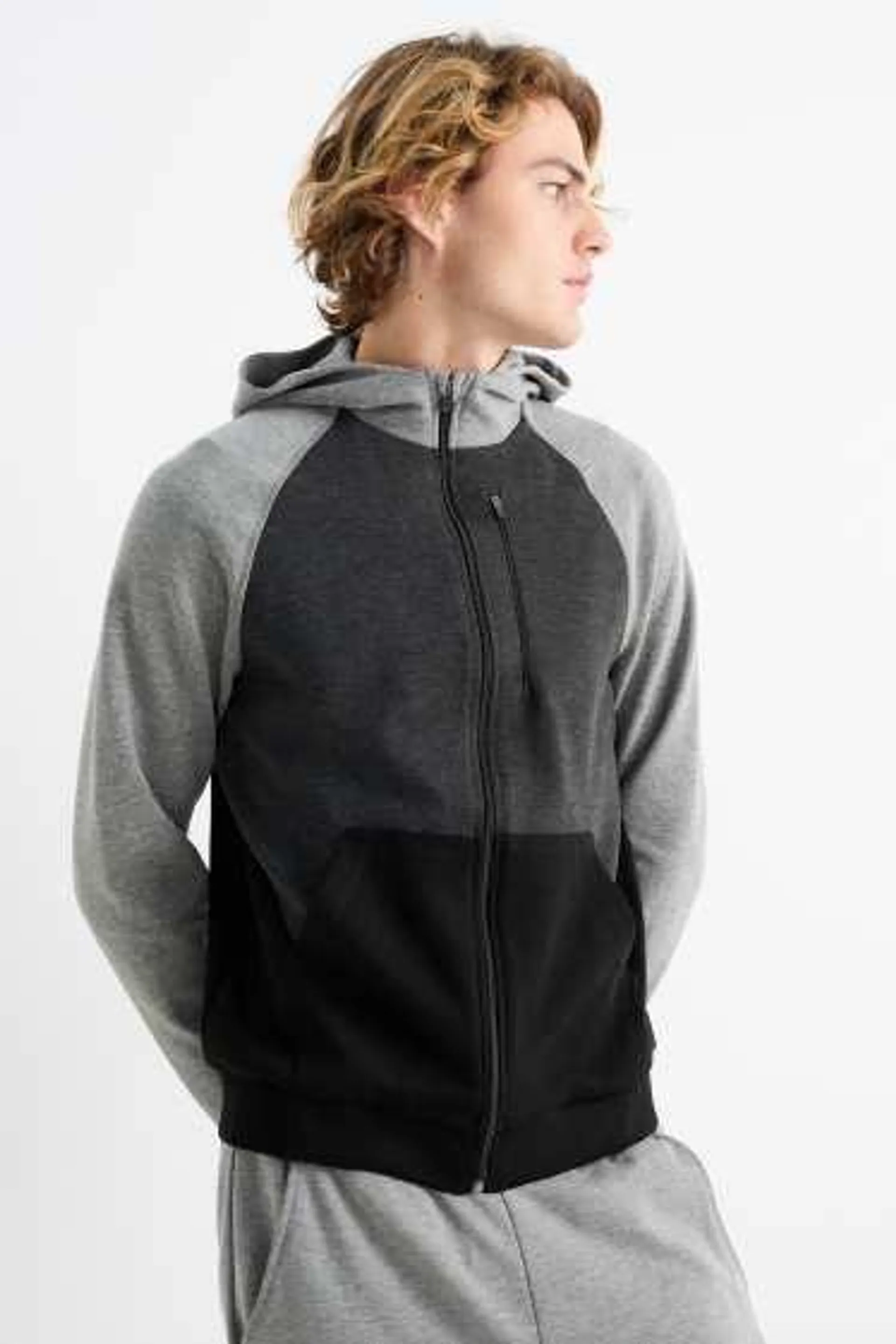 Technical zip-through hoodie