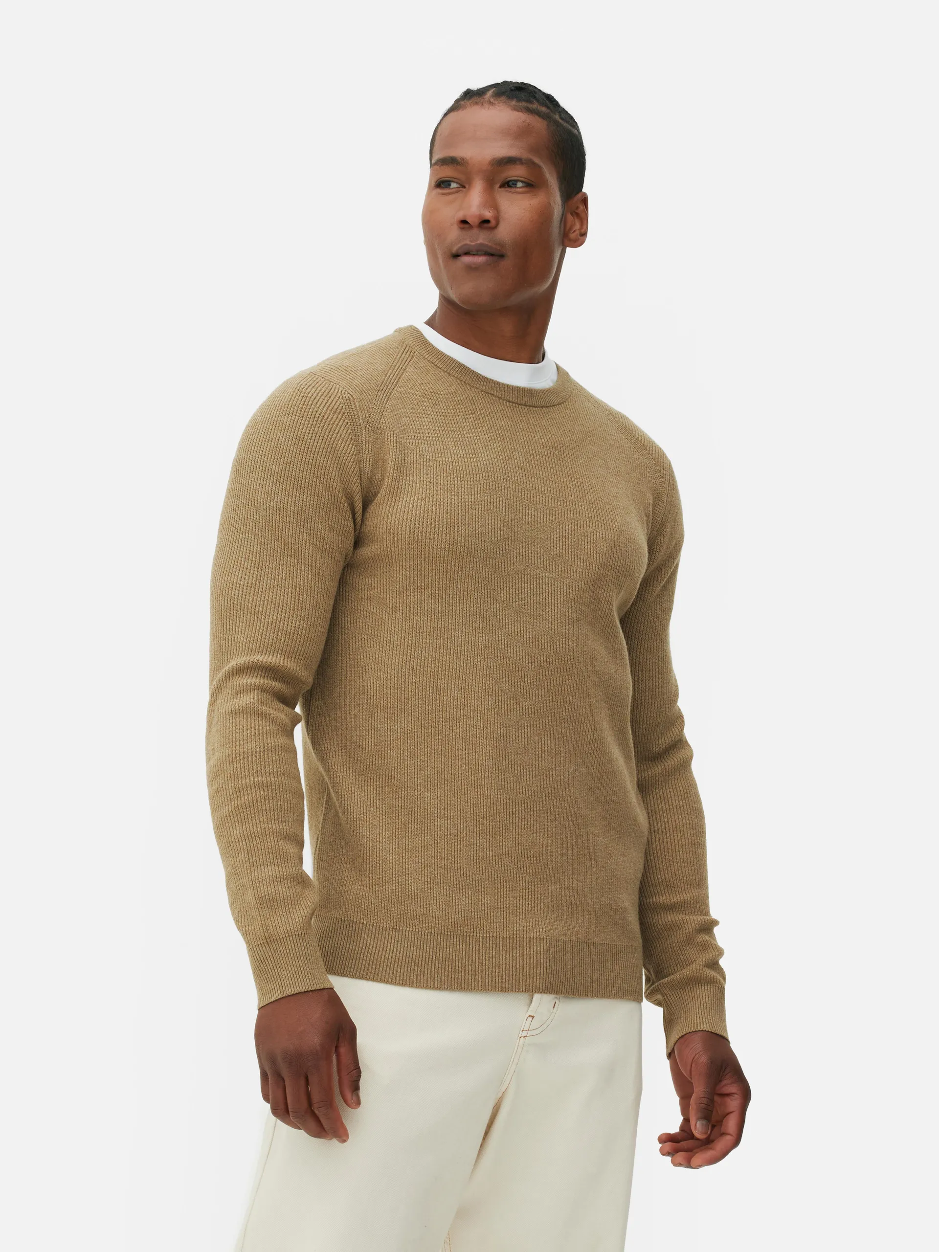 Ribbed Crew Neck Sweater