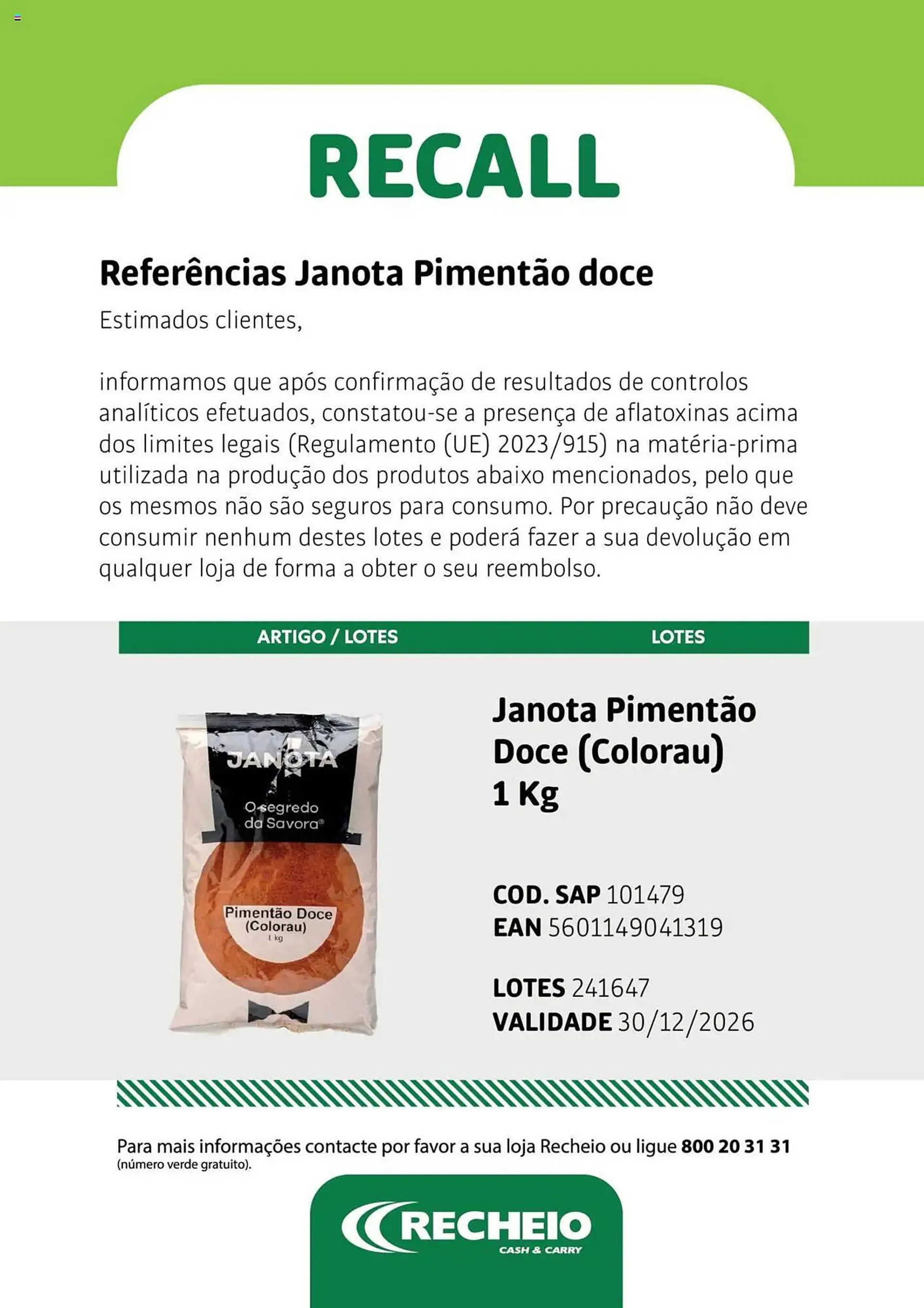 Folheto Folheto Recheio de 24 de abril até 30 de dezembro 2026 - Pagina 1