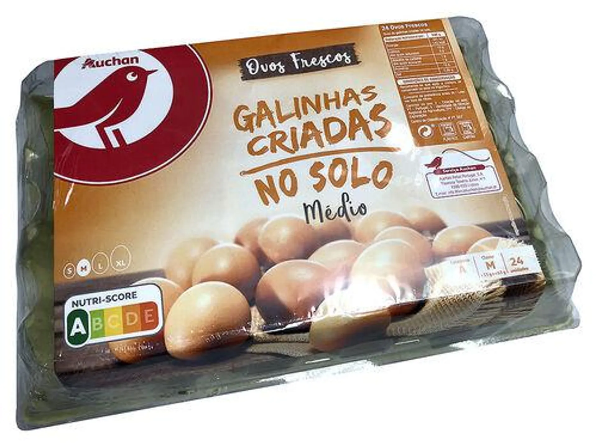 ovos auchan galinhas solo classe m duas dúzias