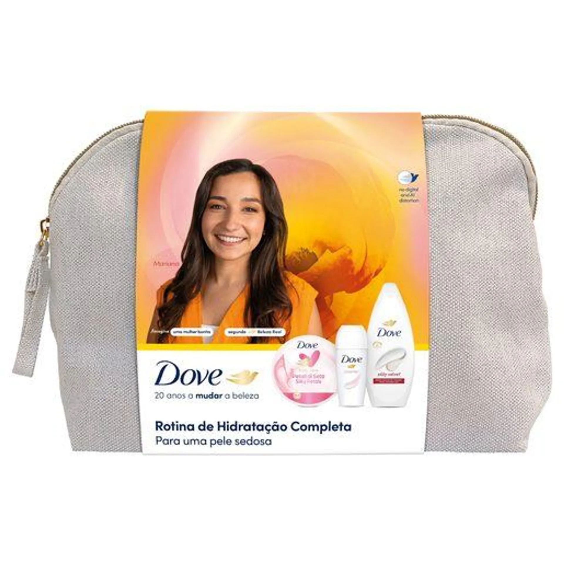 DOVE Bolsa Slik Gel de Banho 250 ml + Roll On 50 ml + Boião 300 ml 1 un