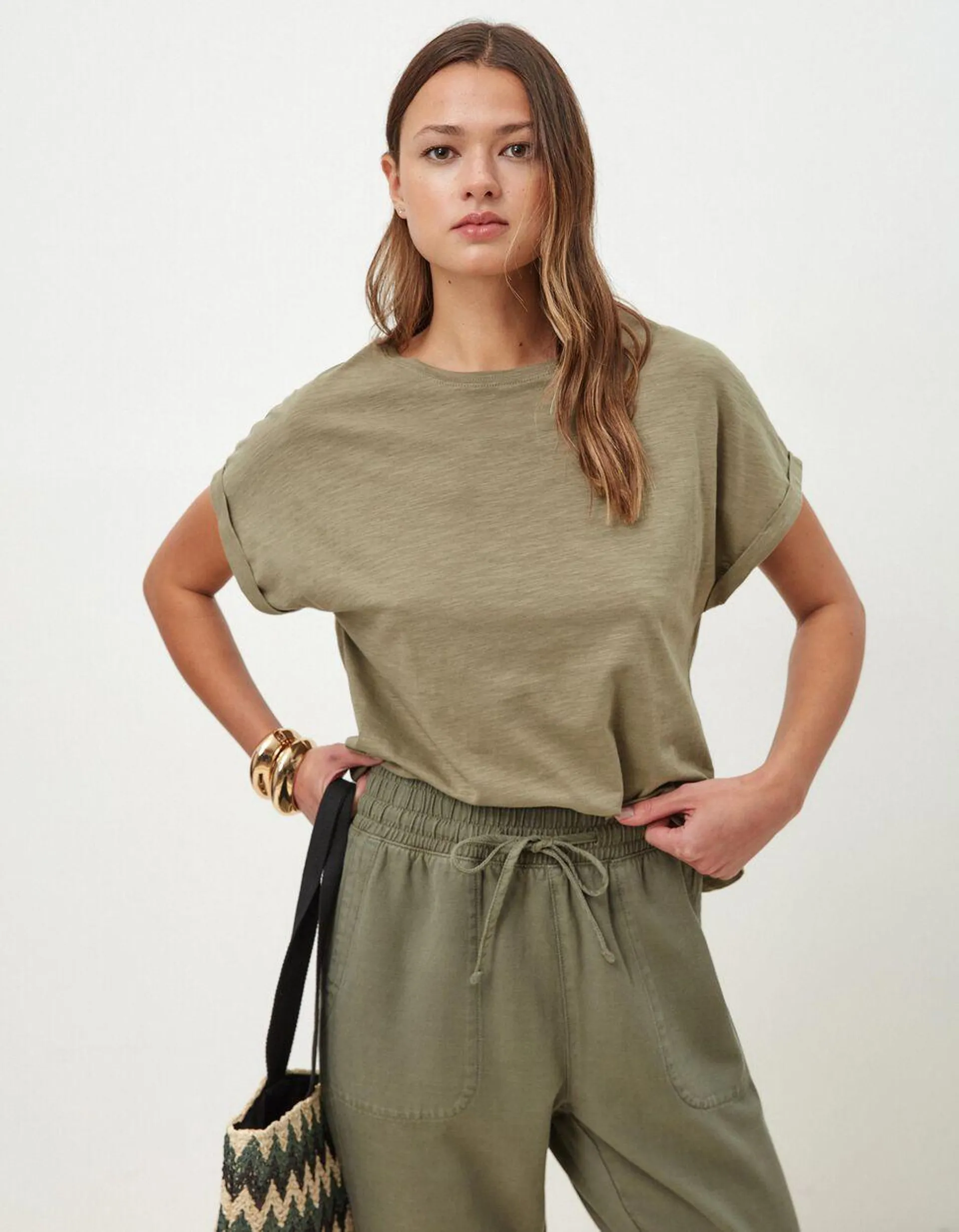 T-shirt Slub, Mulher, Verde