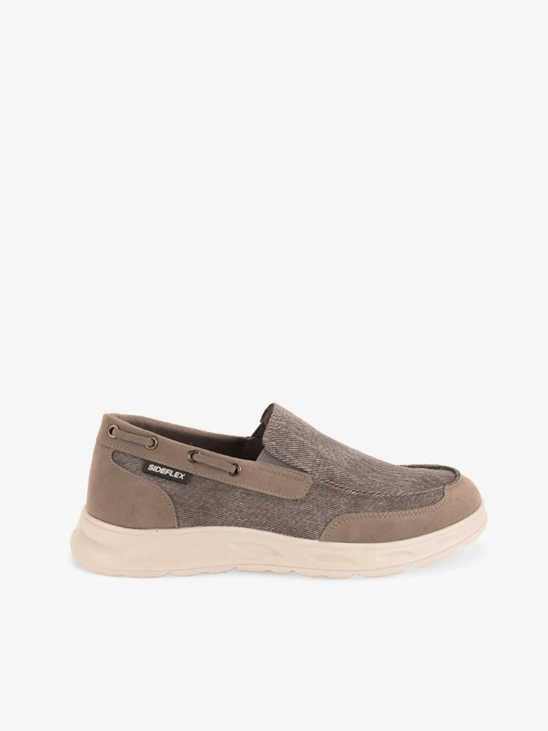 SAPATO DESPORTIVO SIDEFLEX EM LONA SLIP ON DE ELÁSTICO COM SOLA SUPER LIGHT