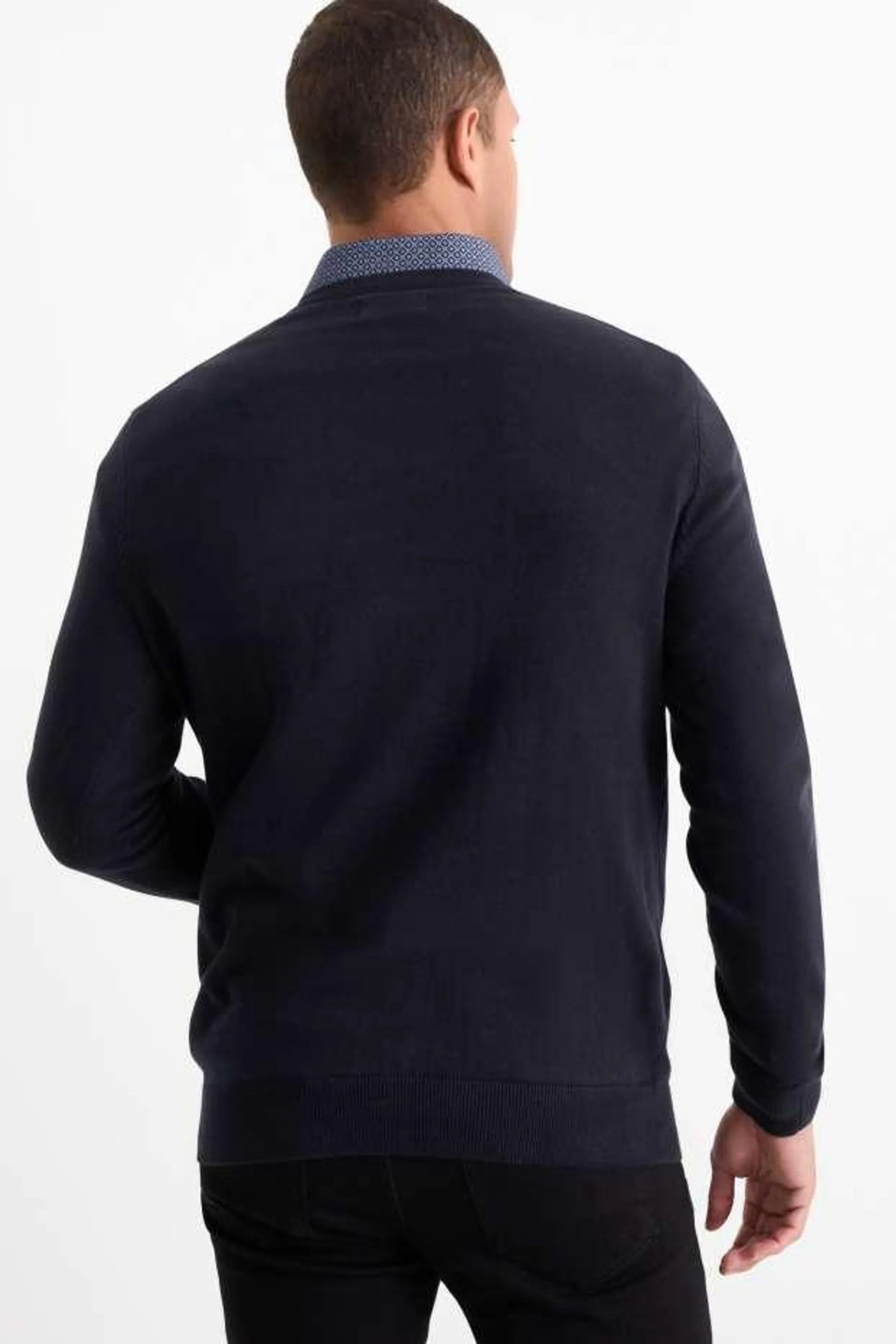 Fine knit jumper and shirt - regular fit - kent collar