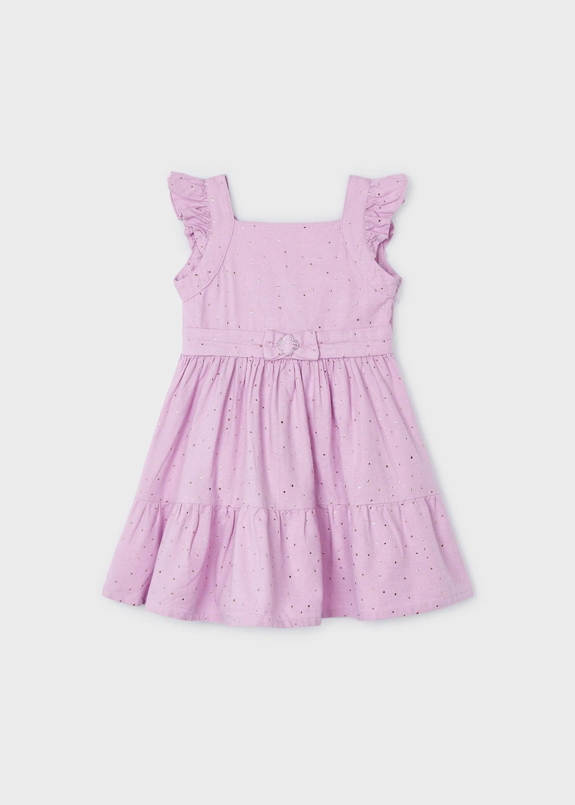 Vestido bolinhas metalizadas menina