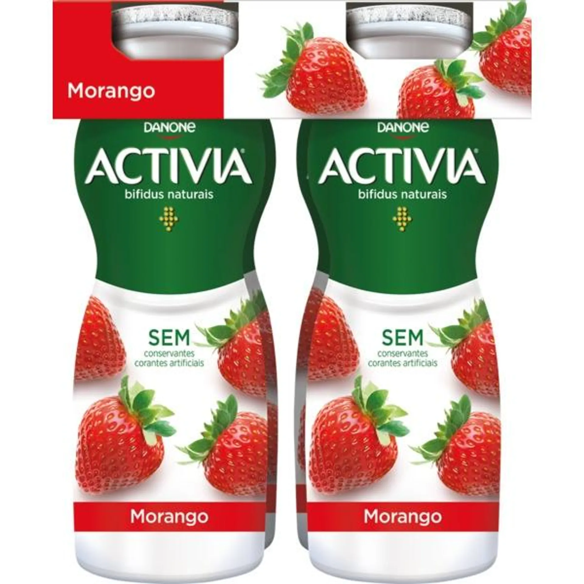 Bifidus Líquido de Morango Pack 4 unidades embalagem 160 g Activia