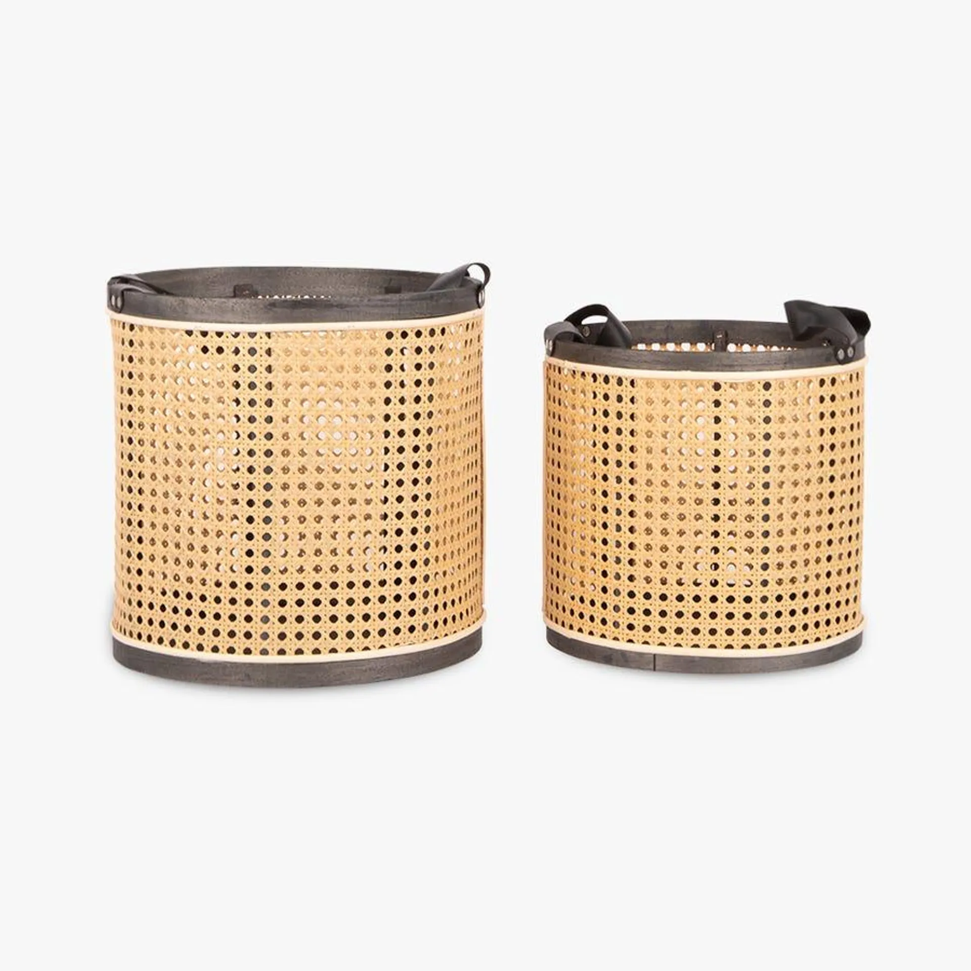 2 Cestos Rattan Nat/Pr D30x30 SUBLIME