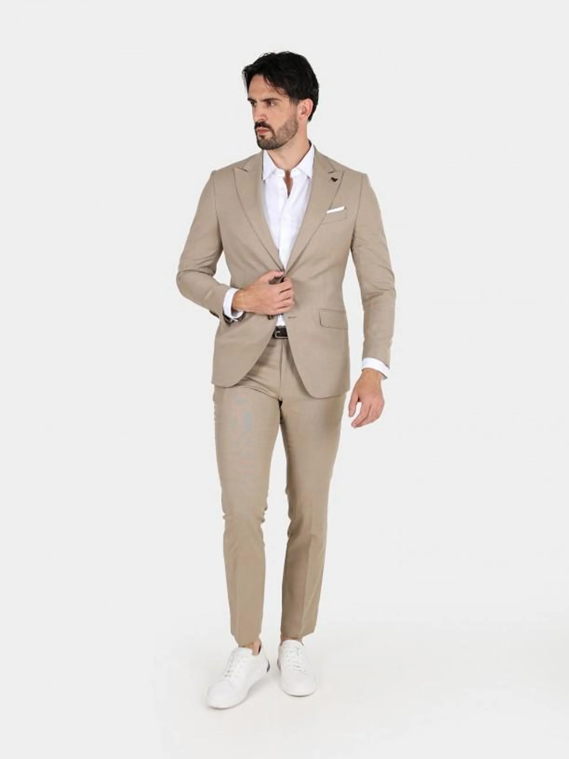 Fato de micro estrutura slim fit