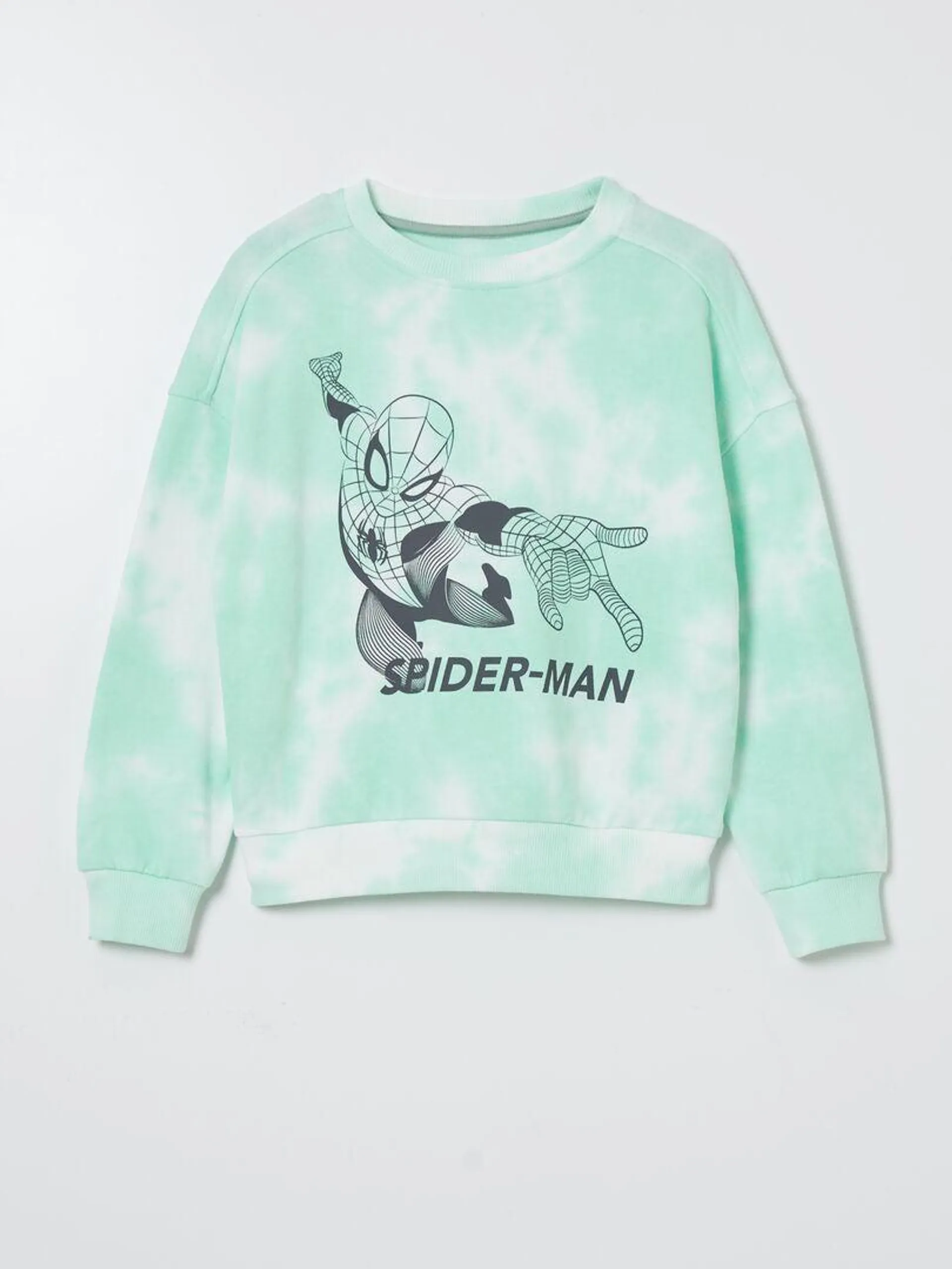 Sweatshirt com efeito tie and dye 'Homem-Aranha' - VERDE