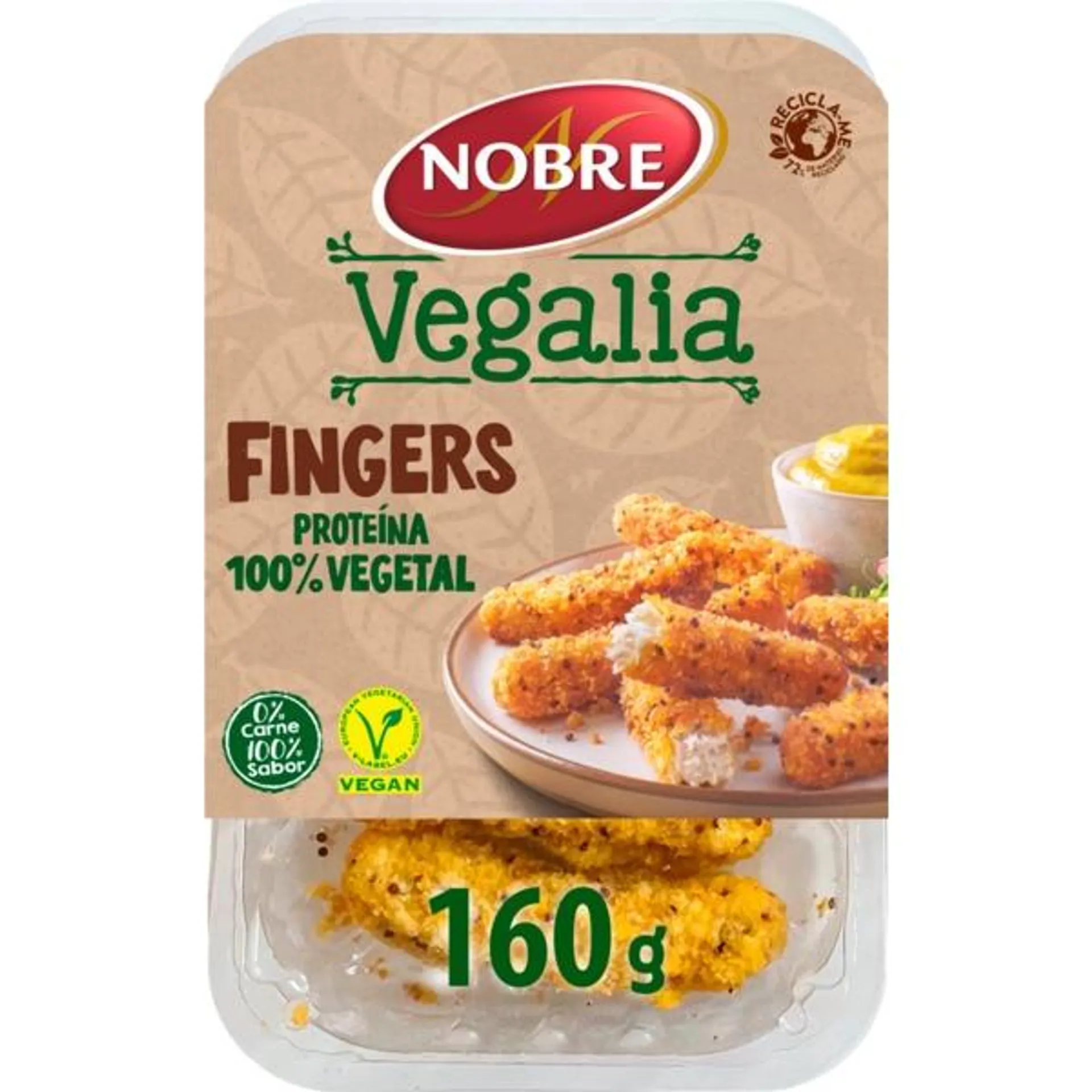 Vegalia Fingers Vegan embalagem 160 g Nobre
