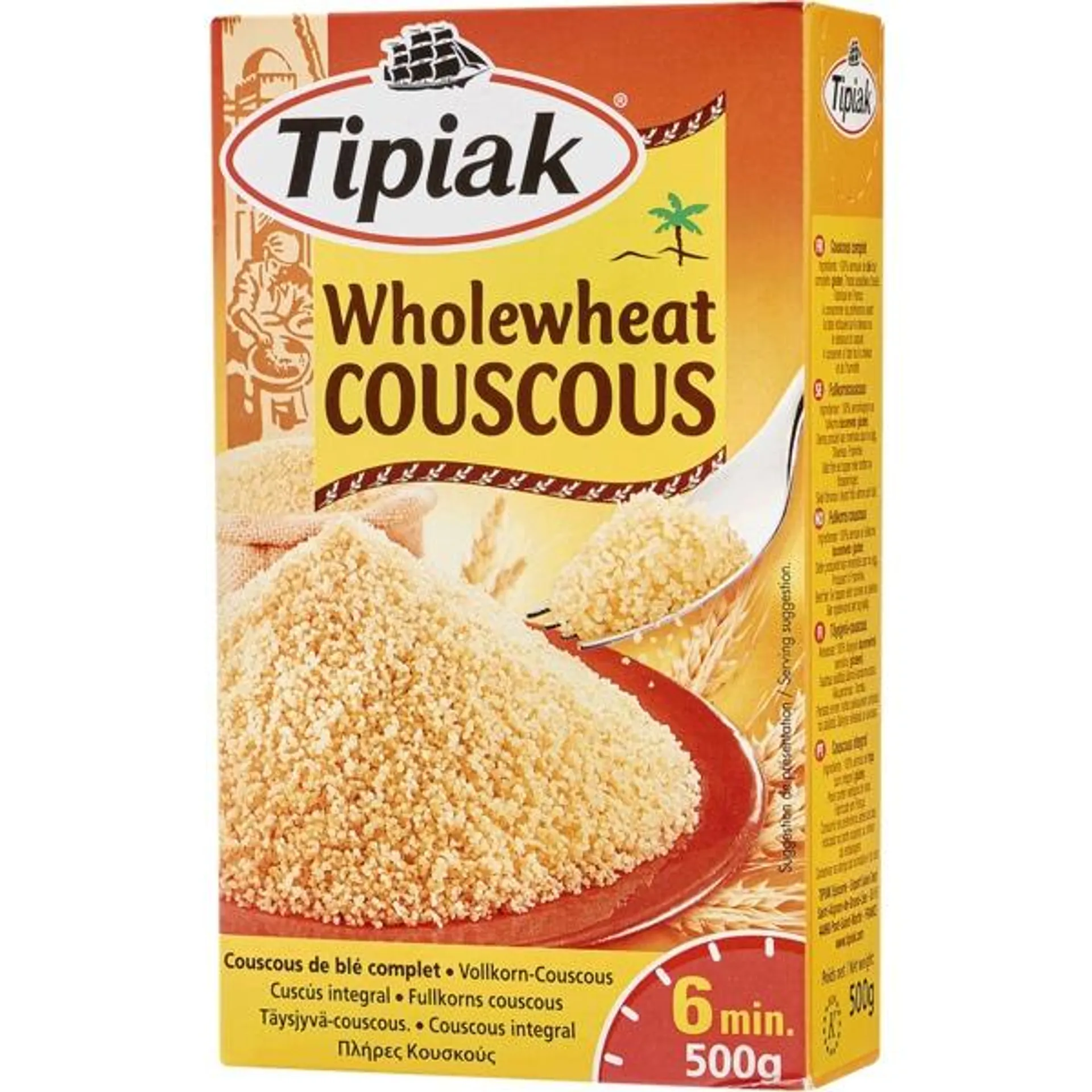 Wholewheat Couscous embalagem 500 g Tipiak