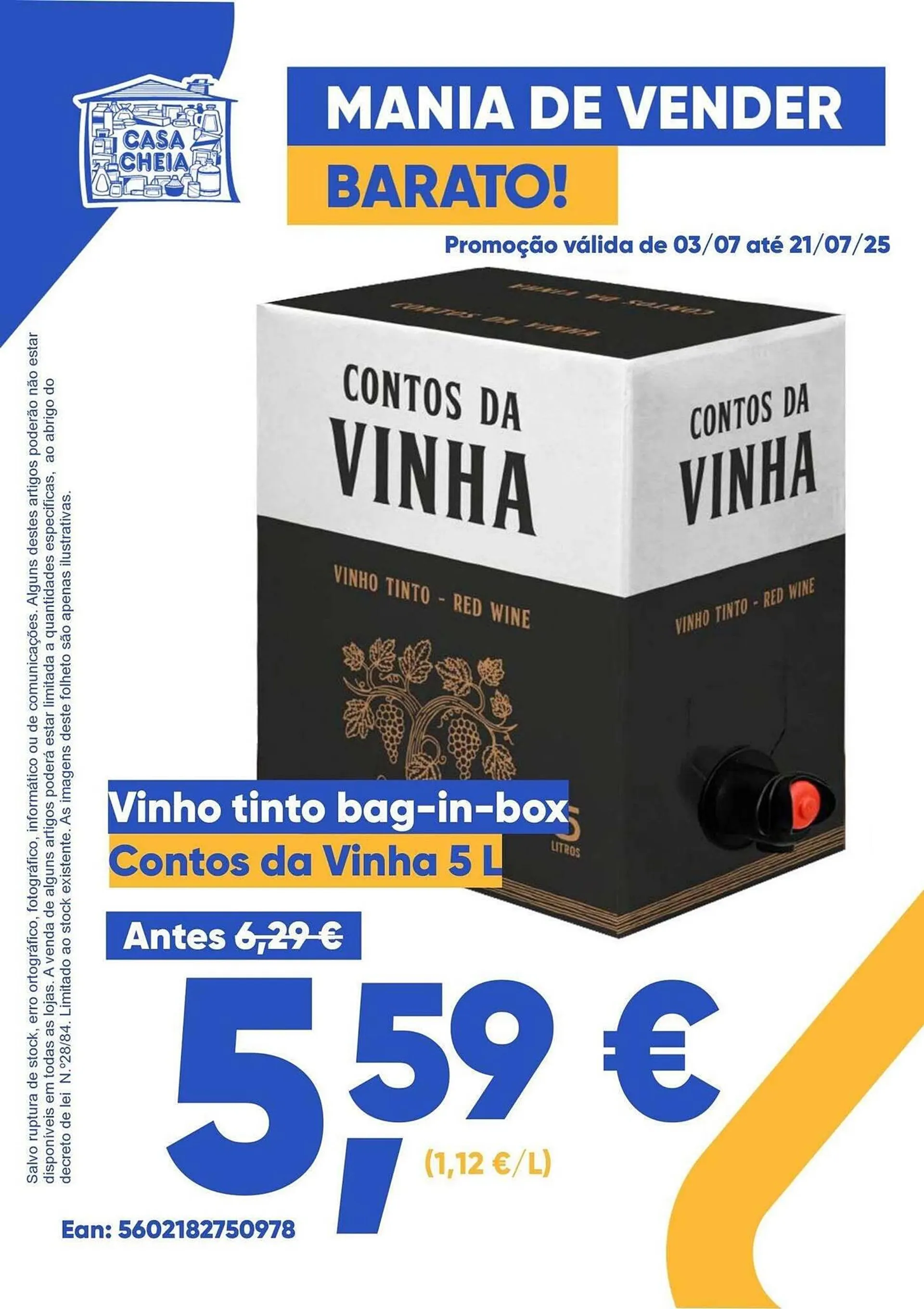 Folheto Folheto Casa Cheia de 3 de julho até 21 de julho 2025 - Pagina 1