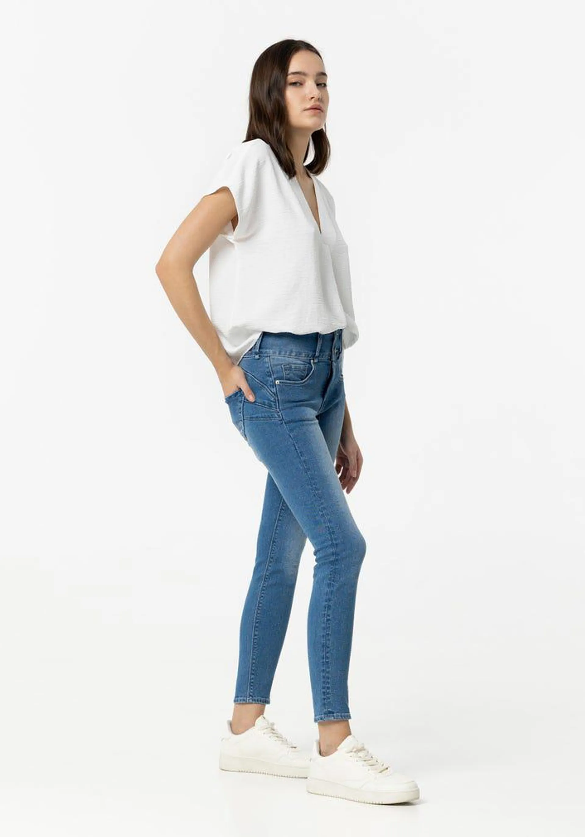 Jeans Double-up Skinny com Brilhantes