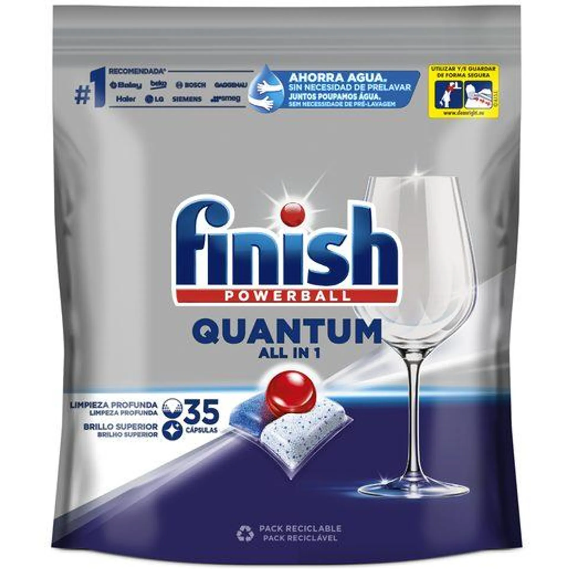 FINISH Detergente para Máquina da Loiça em Pastilhas Quantum All In 1 35 lv