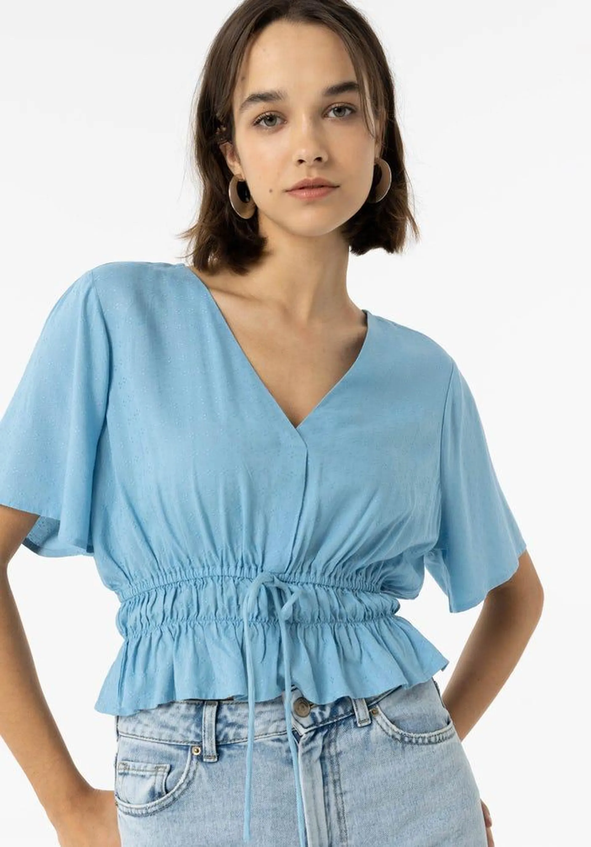 Blusa com Textura e Laço