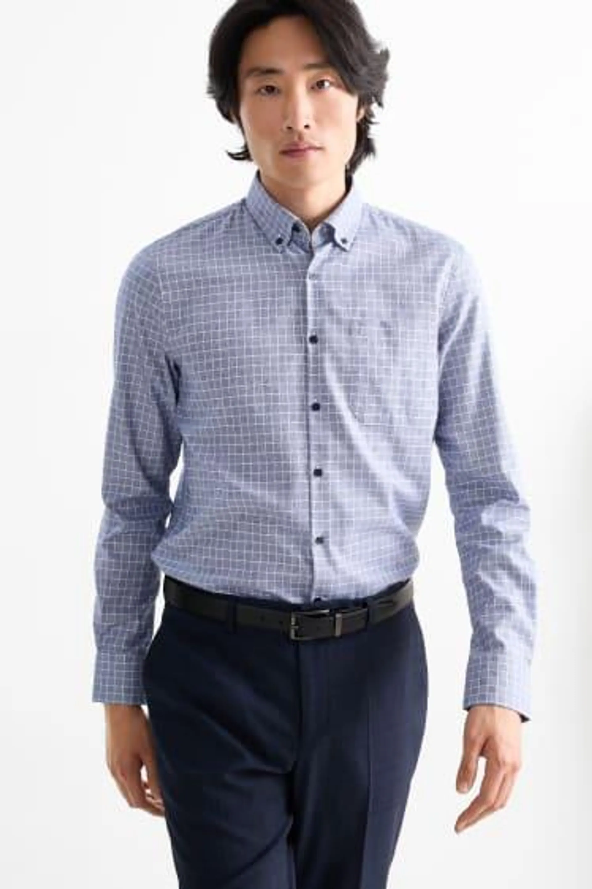 Business shirt - regular fit - button-down collar - easy-iron