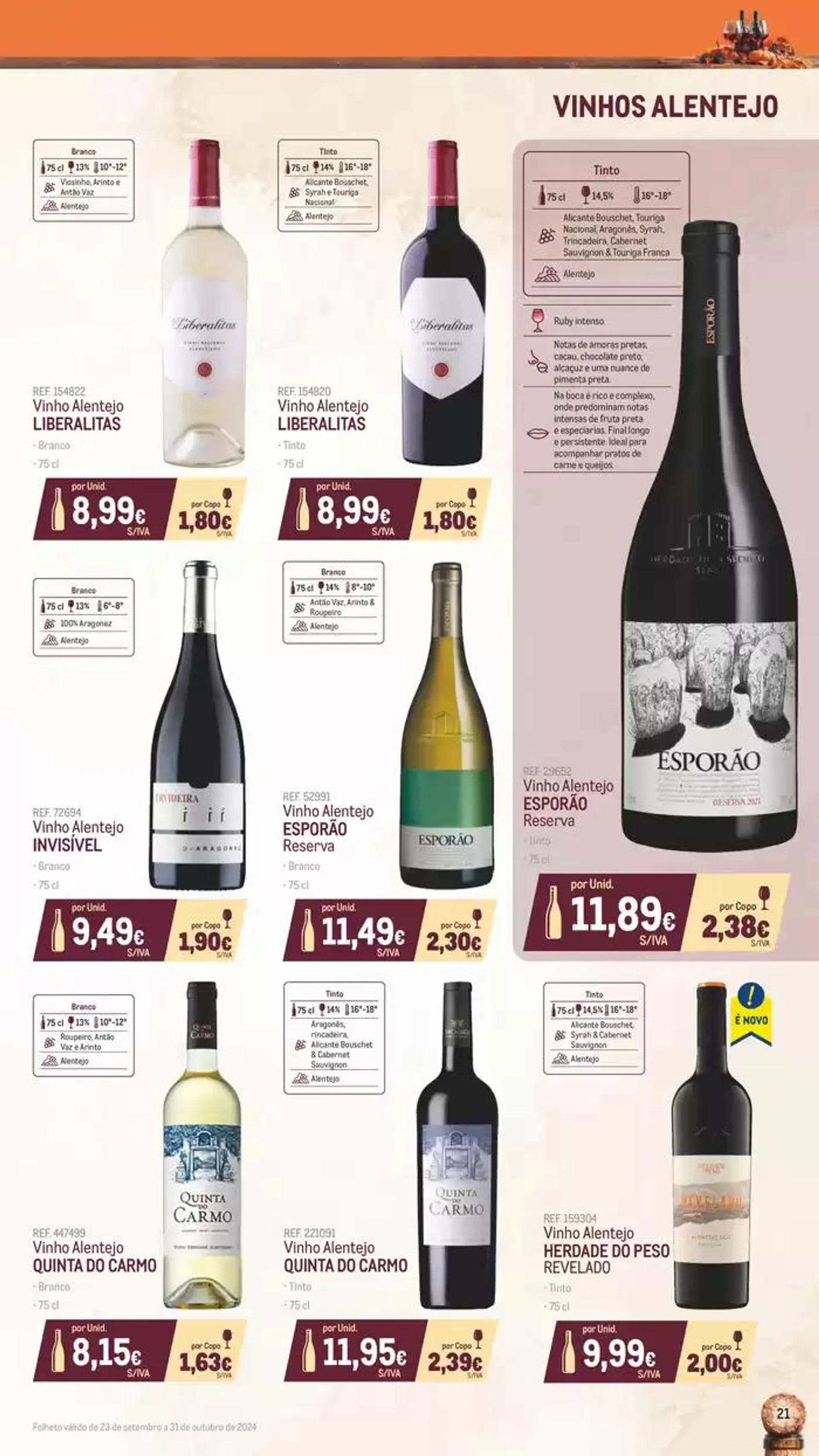 Folheto Catálogo de Vinhos, Queijos e Enchidos de 8 de outubro até 31 de outubro 2024 - Pagina 21