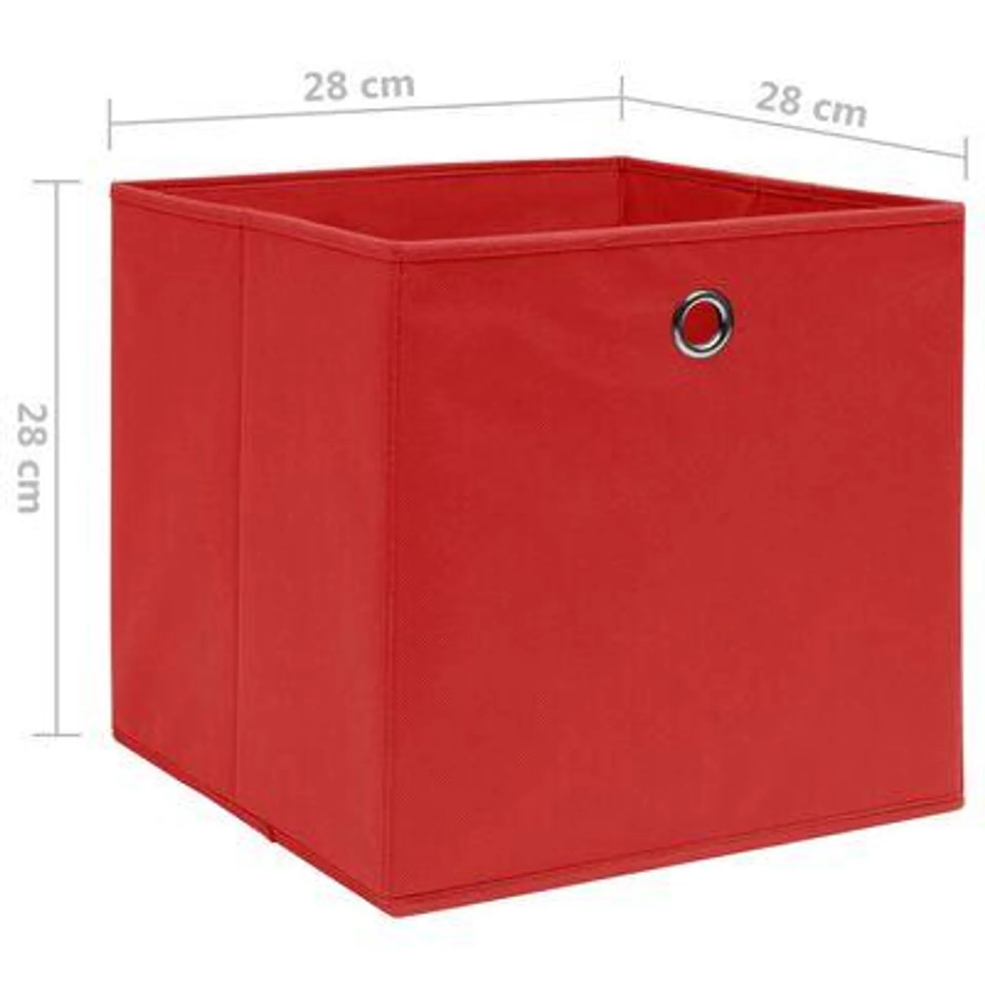 vidaXL Caixas arrumação 4 pcs 28x28x28 cm tecido-não-tecido vermelho