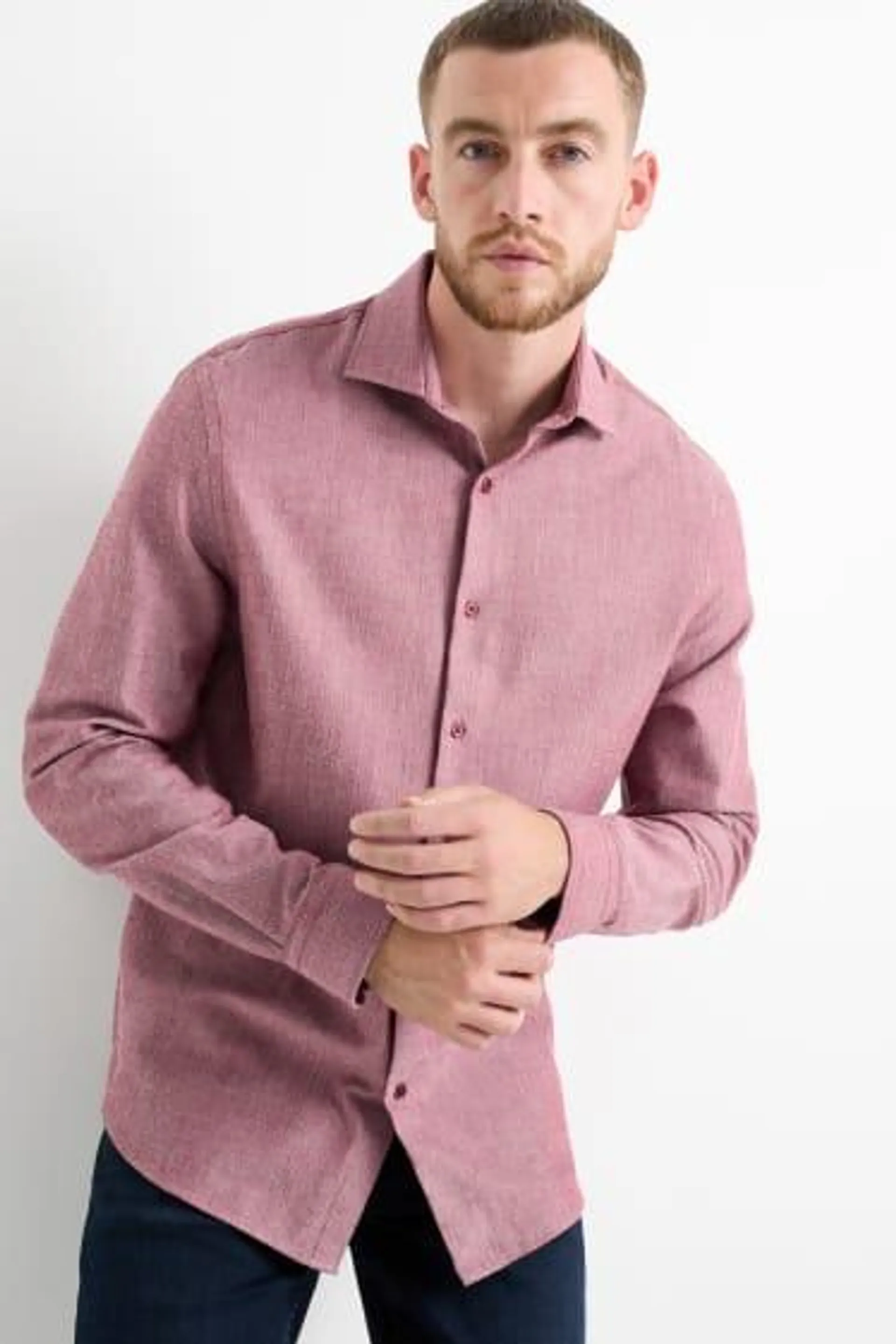 Shirt - regular fit - cutaway collar