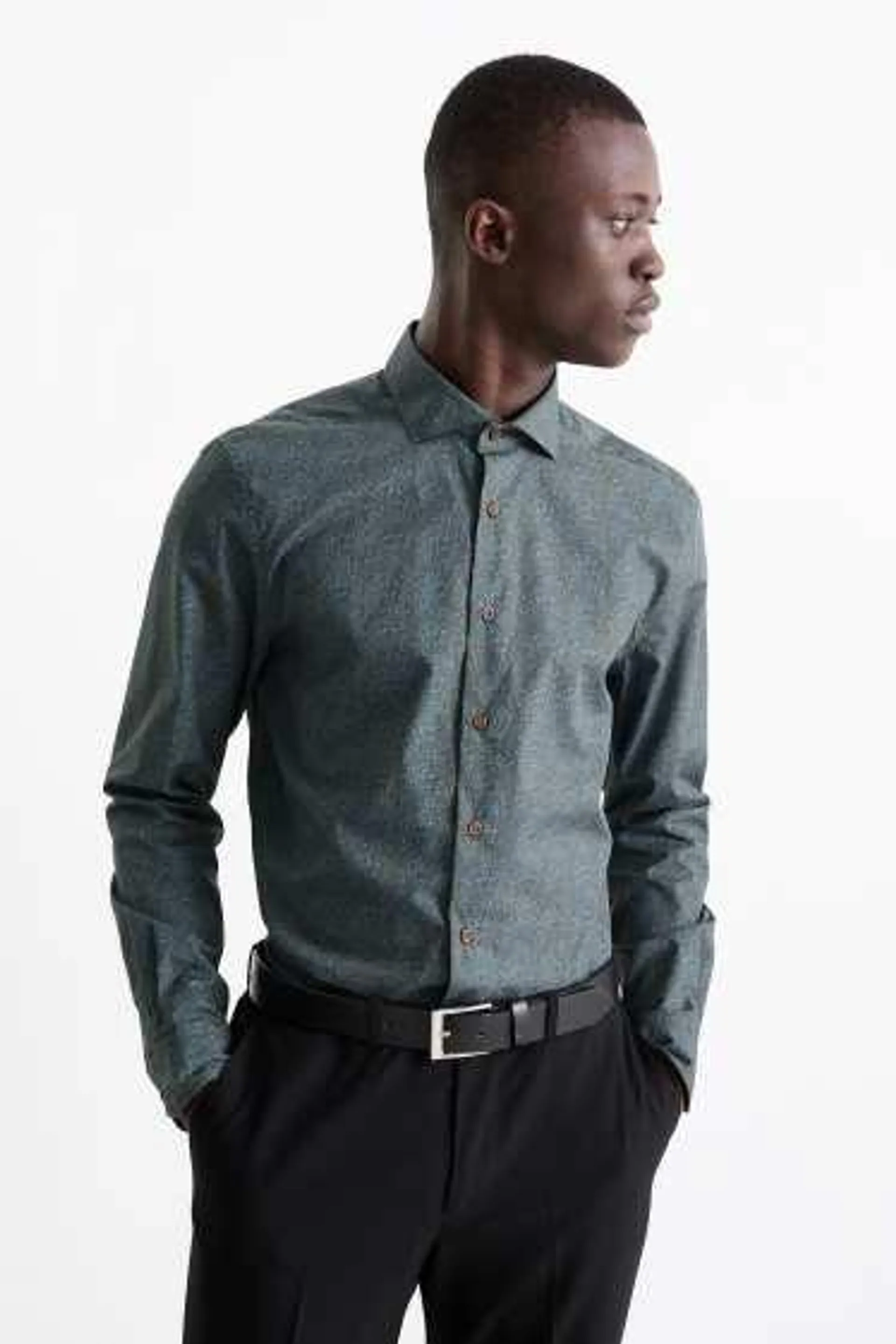 Business shirt - slim fit - cutaway collar - easy-iron - patterned