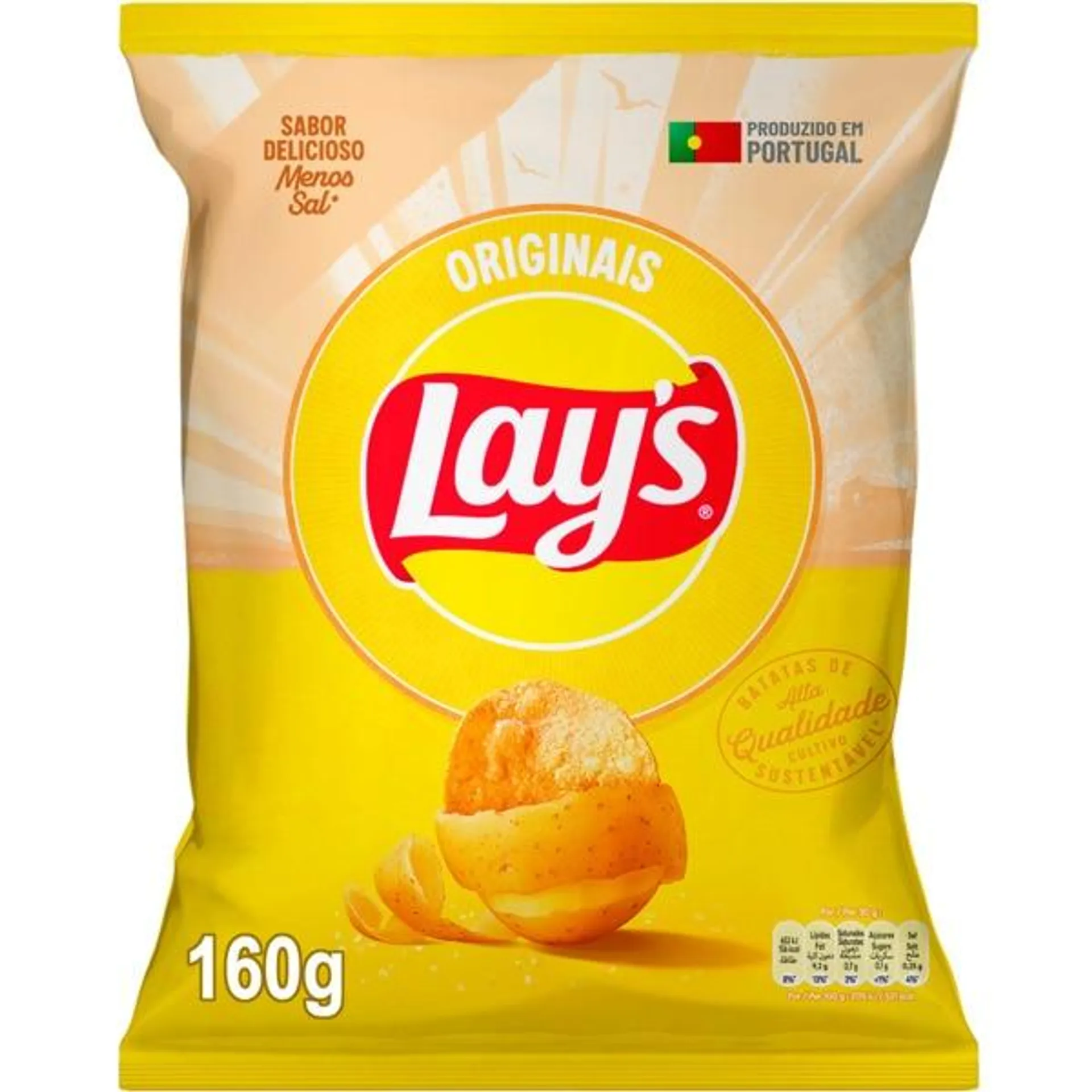 Batatas Fritas Lisas com Sal embalagem 160 g Lay's Originais