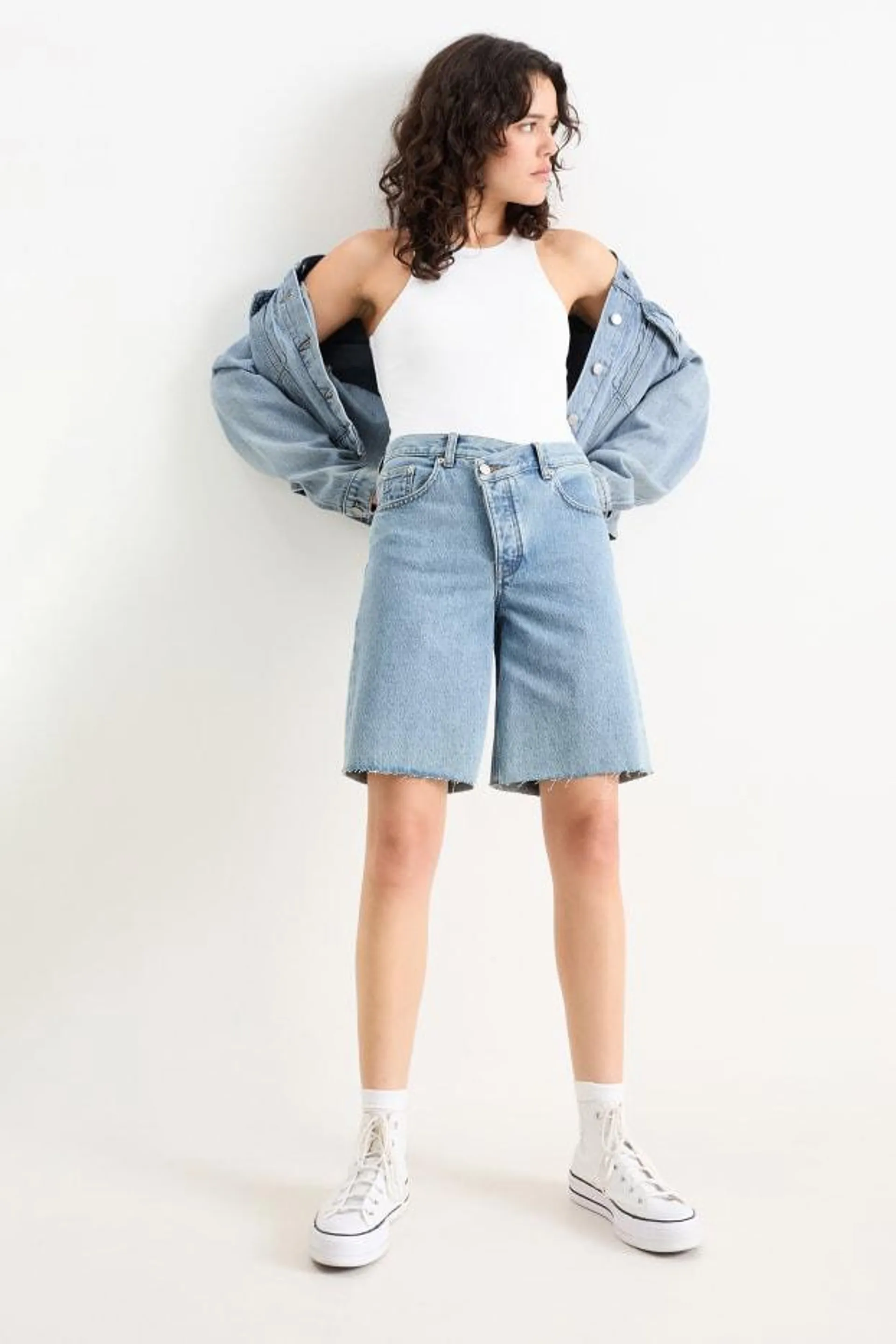 Denim Bermuda shorts