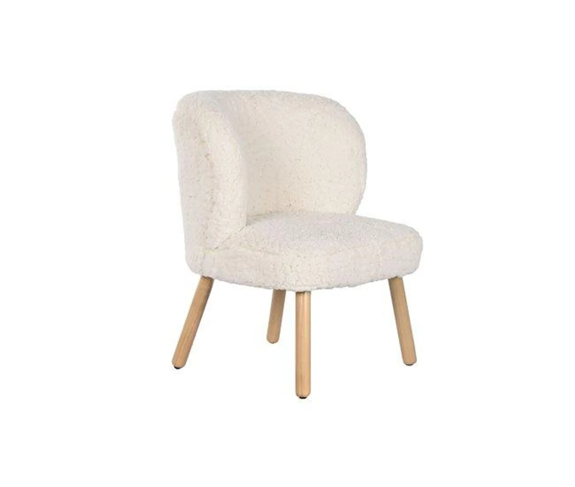 Poltrona Home ESPRIT Branco Natural Poliéster Madeira 61 x 58 x 68 cm