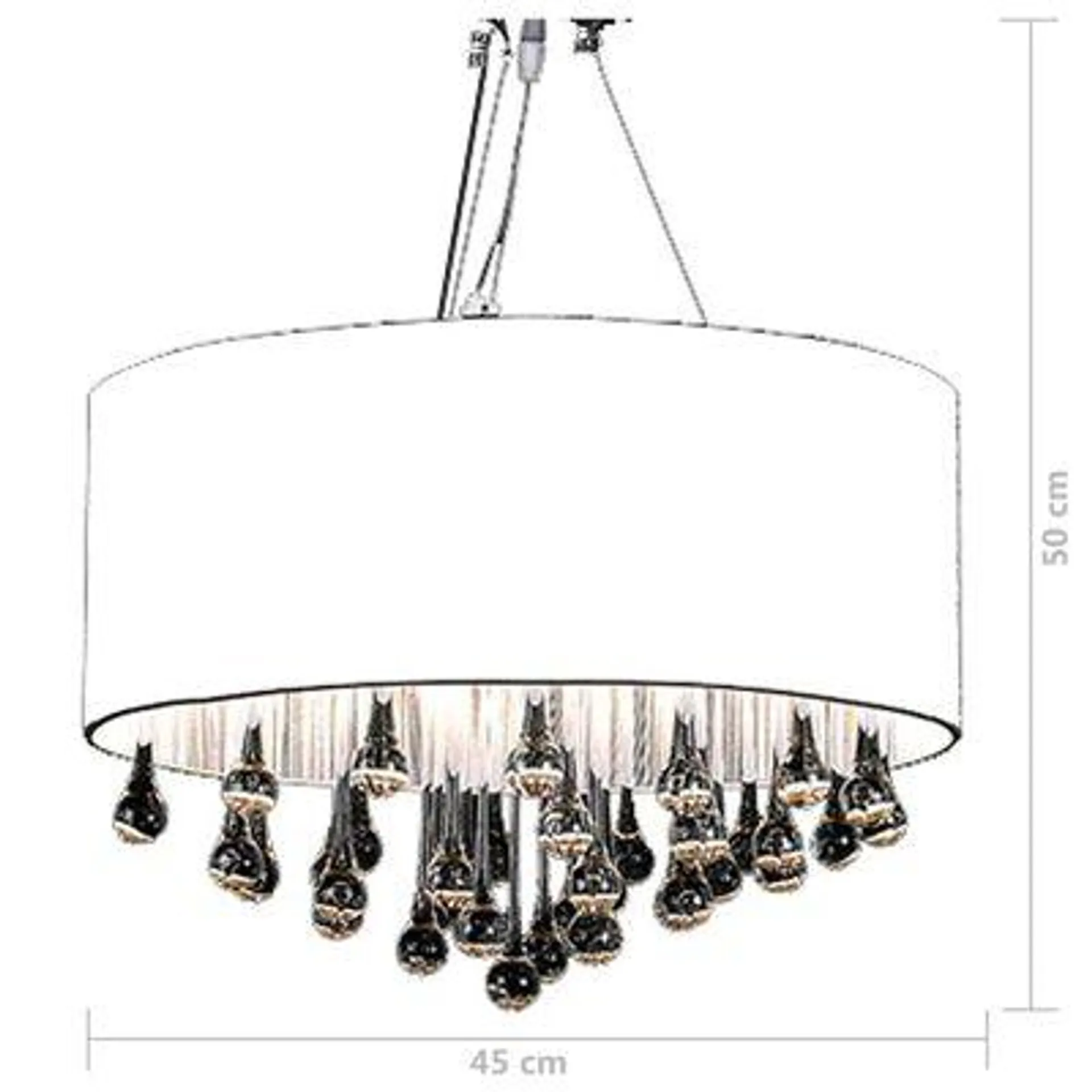 vidaXL Lustre com 85 cristais branco