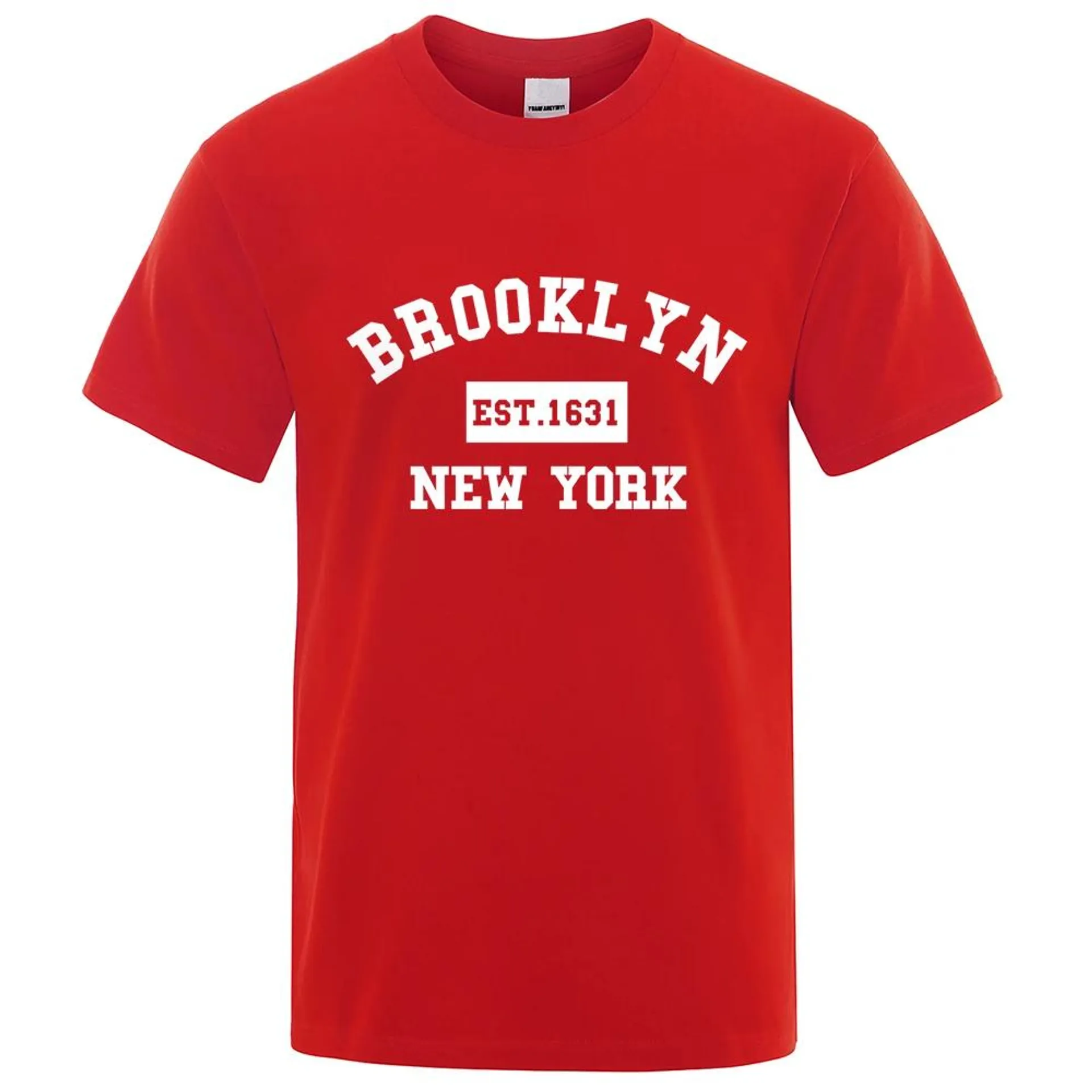 Brooklyn Est. 1631 New York Letter Print T-Shirt Man Casual Loose T-Shirts Summer Cotton Tops Fashion Breathable Tee Clothing