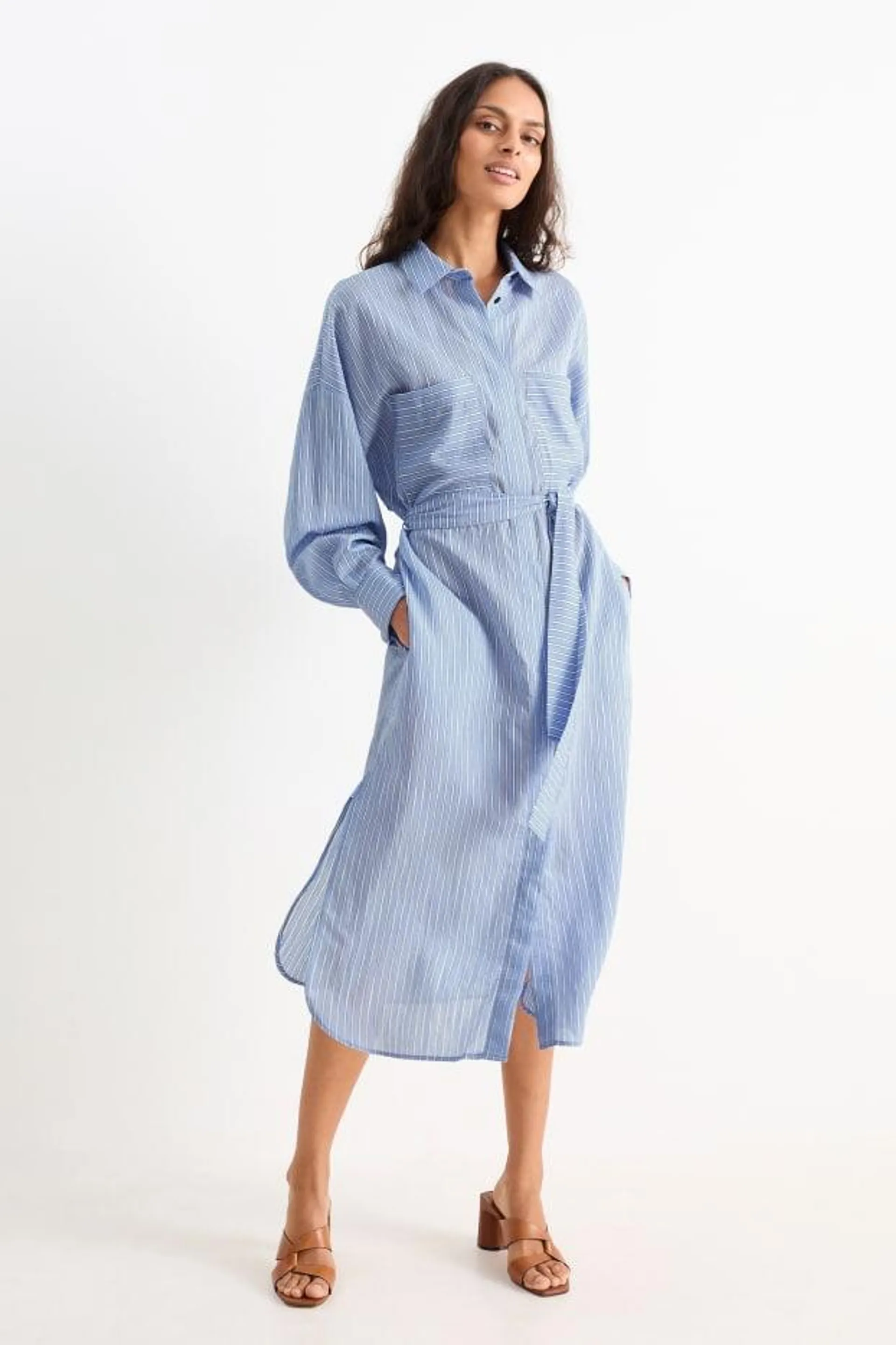 Shirt dress - striped