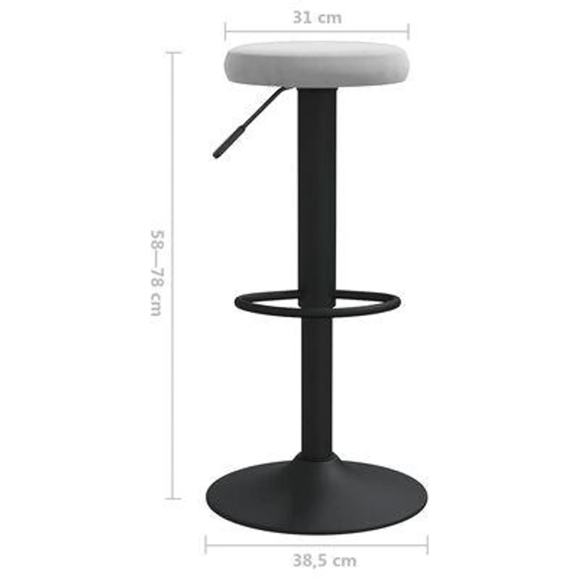 vidaXL Bancos de bar 2 pcs veludo cinzento-claro