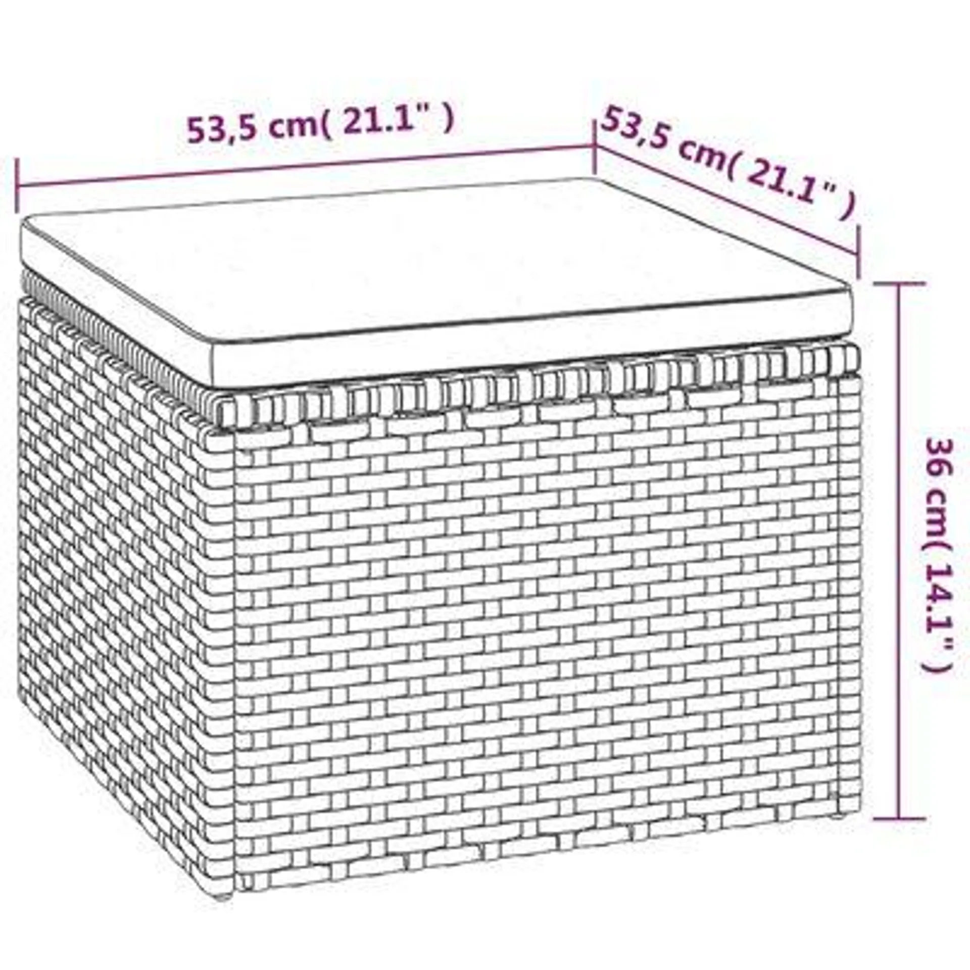 vidaXL Sofá de jardim de 3 lugares c/ teto/apoio de pés vime PE cinza