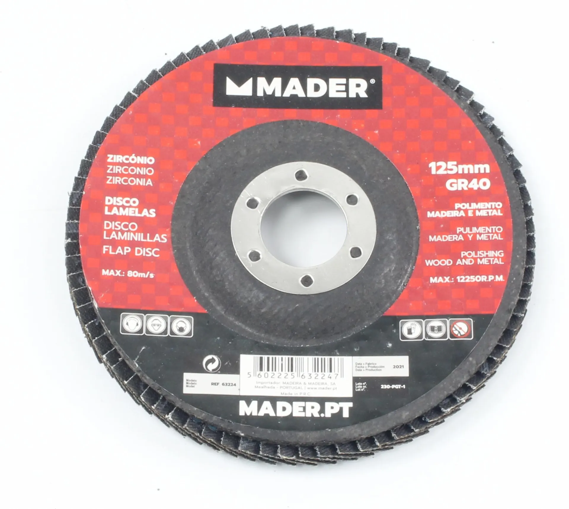 Disco Lamelas, Zircónio, 125mm, GR40 - MADER® | Power Tools