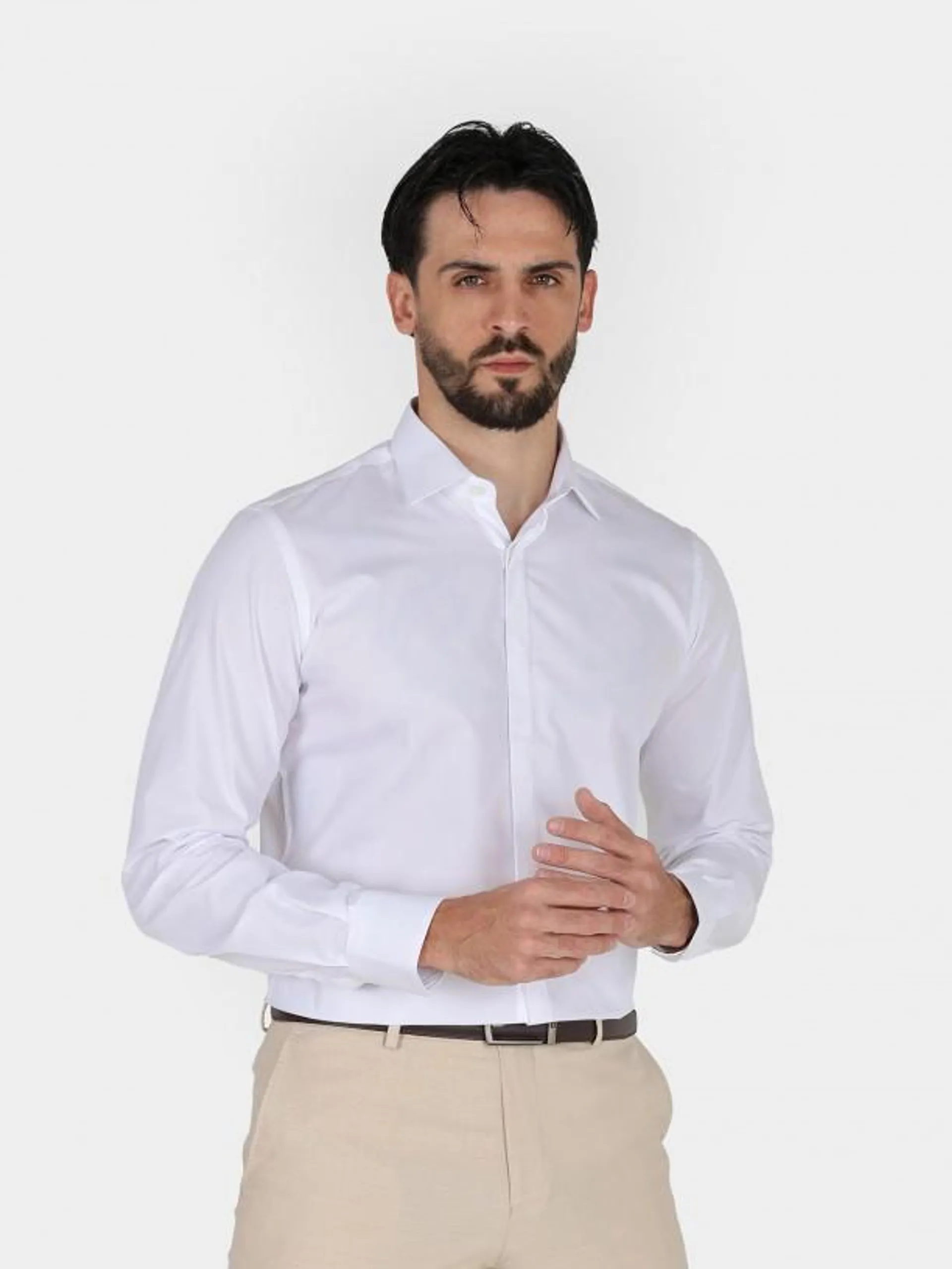 Camisa clássica lisa slim fit