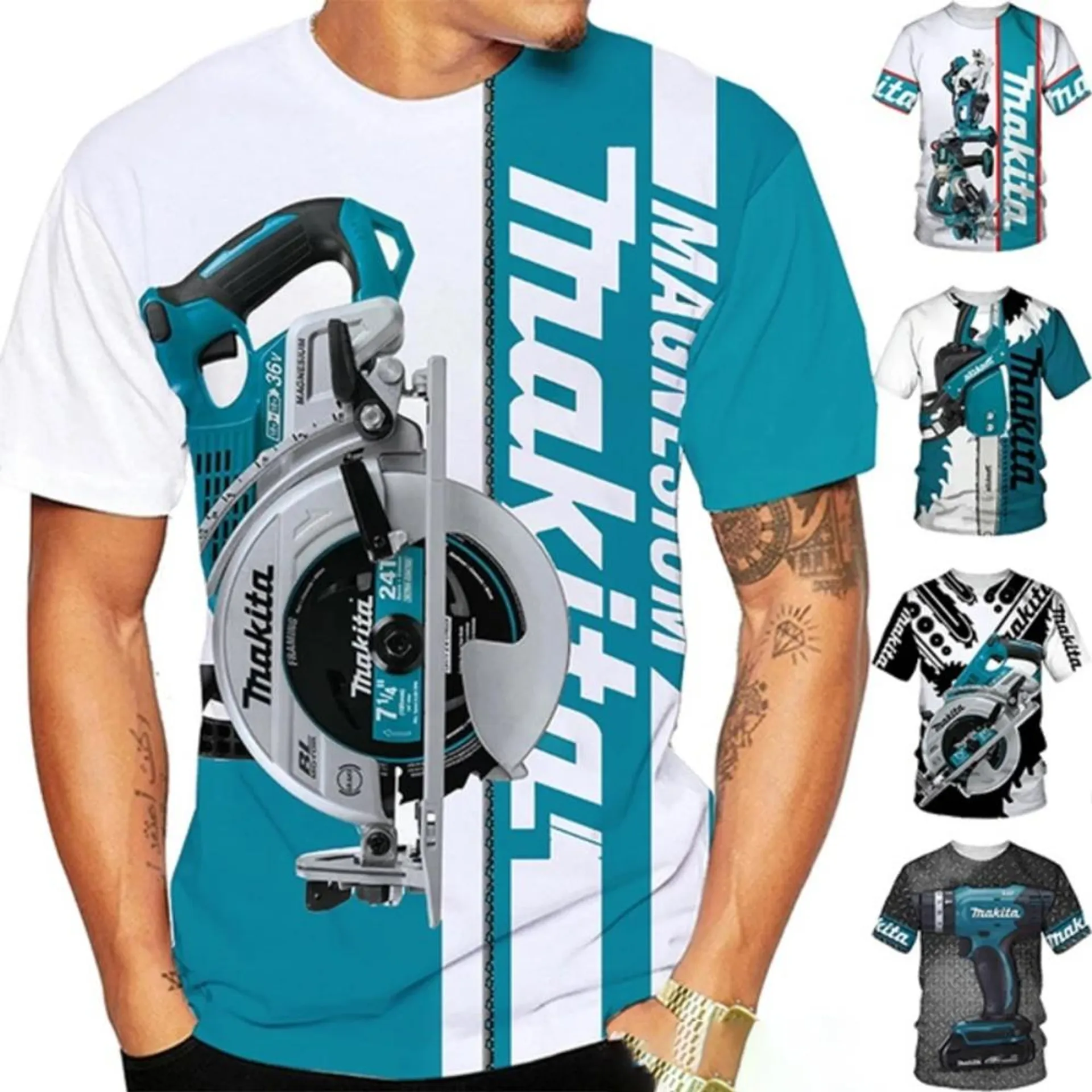 Hot selling new fashion Makita Tools fun men's short sleeved T-shirt