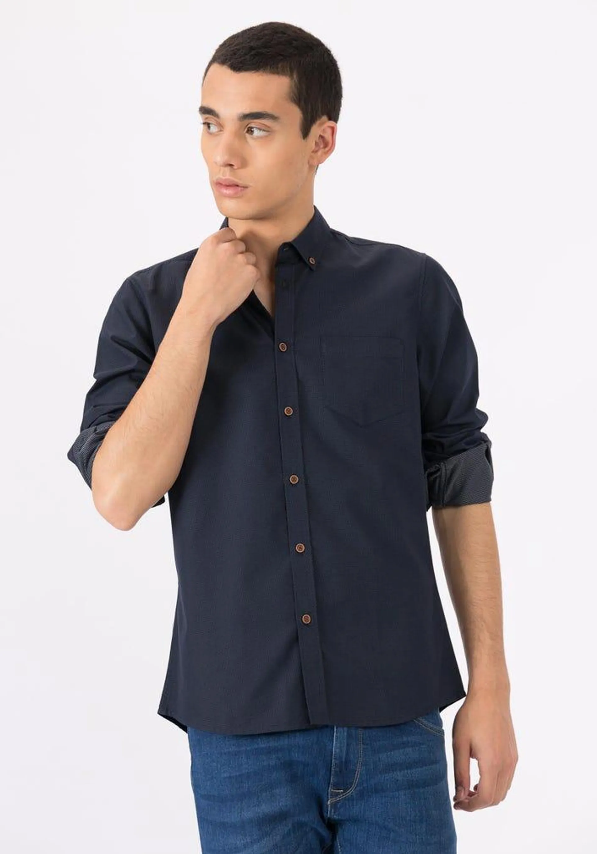 Camisa Estrutura Dobby Slim Fit