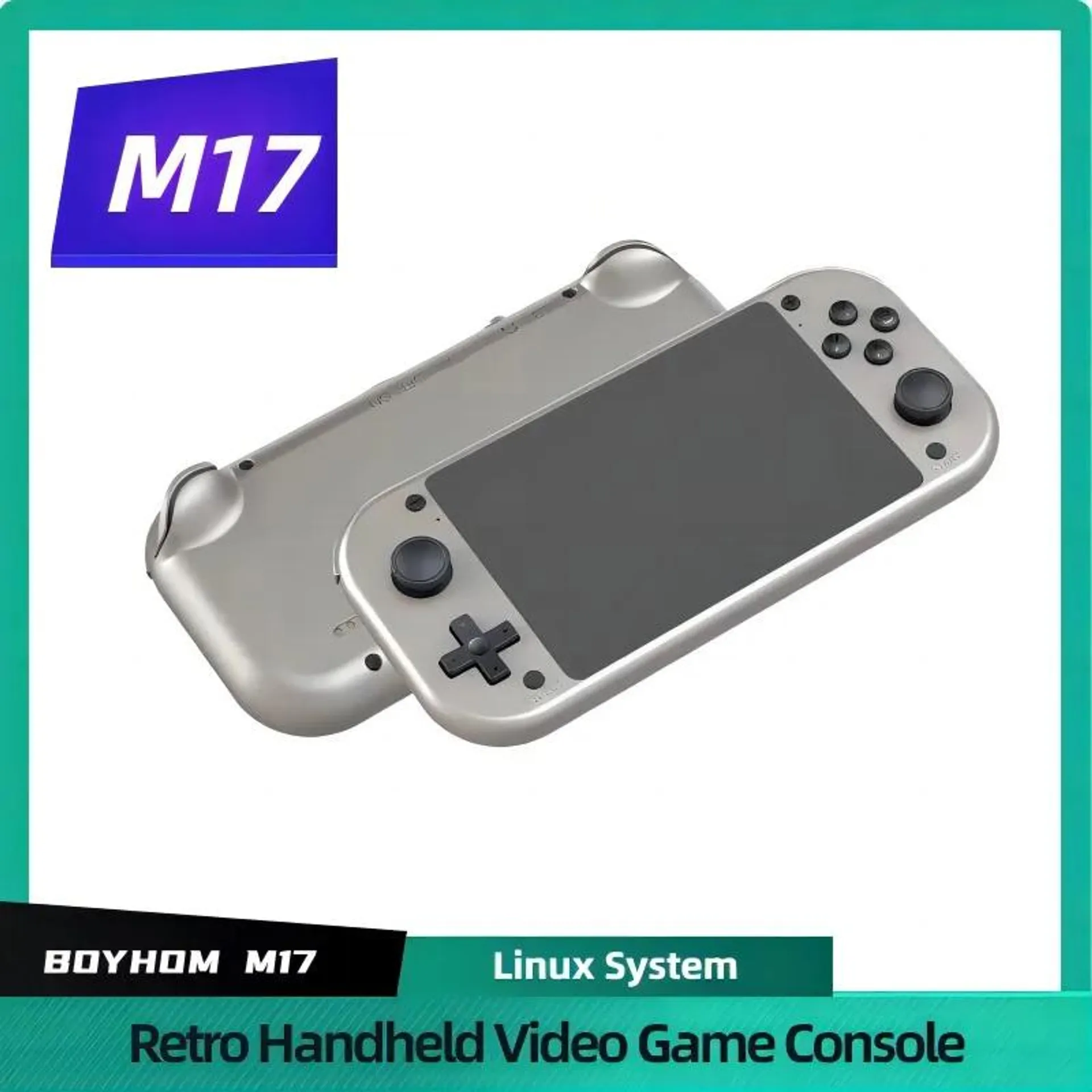 BOYHOM M17 Retro Handheld Video Game Console Open Source Linux System 4.3 Inch IPS Screen Portable Pocket Video Player 64GB/128G