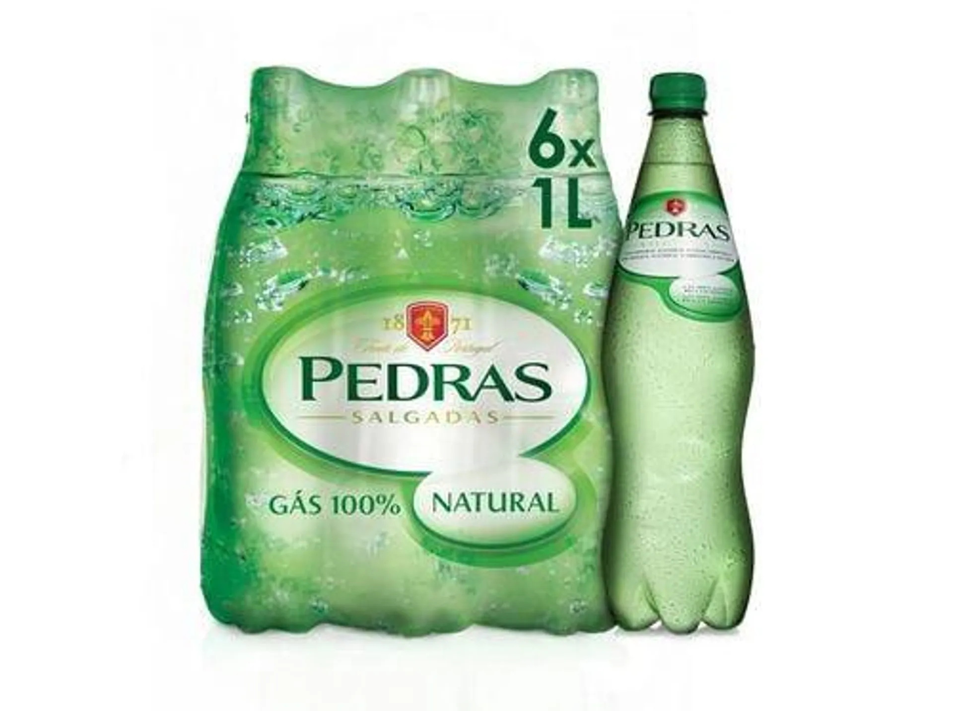 água com gás pedras salgadas pack 6x1l