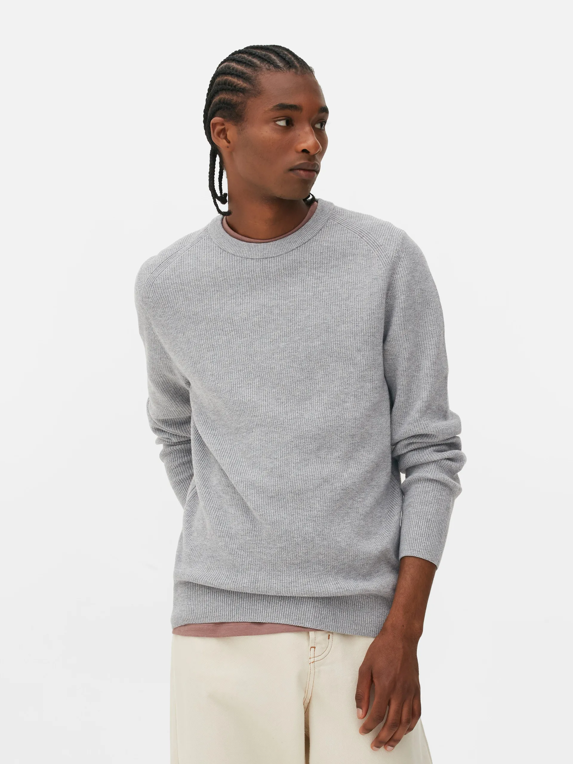 Ribbed Crew Neck Sweater