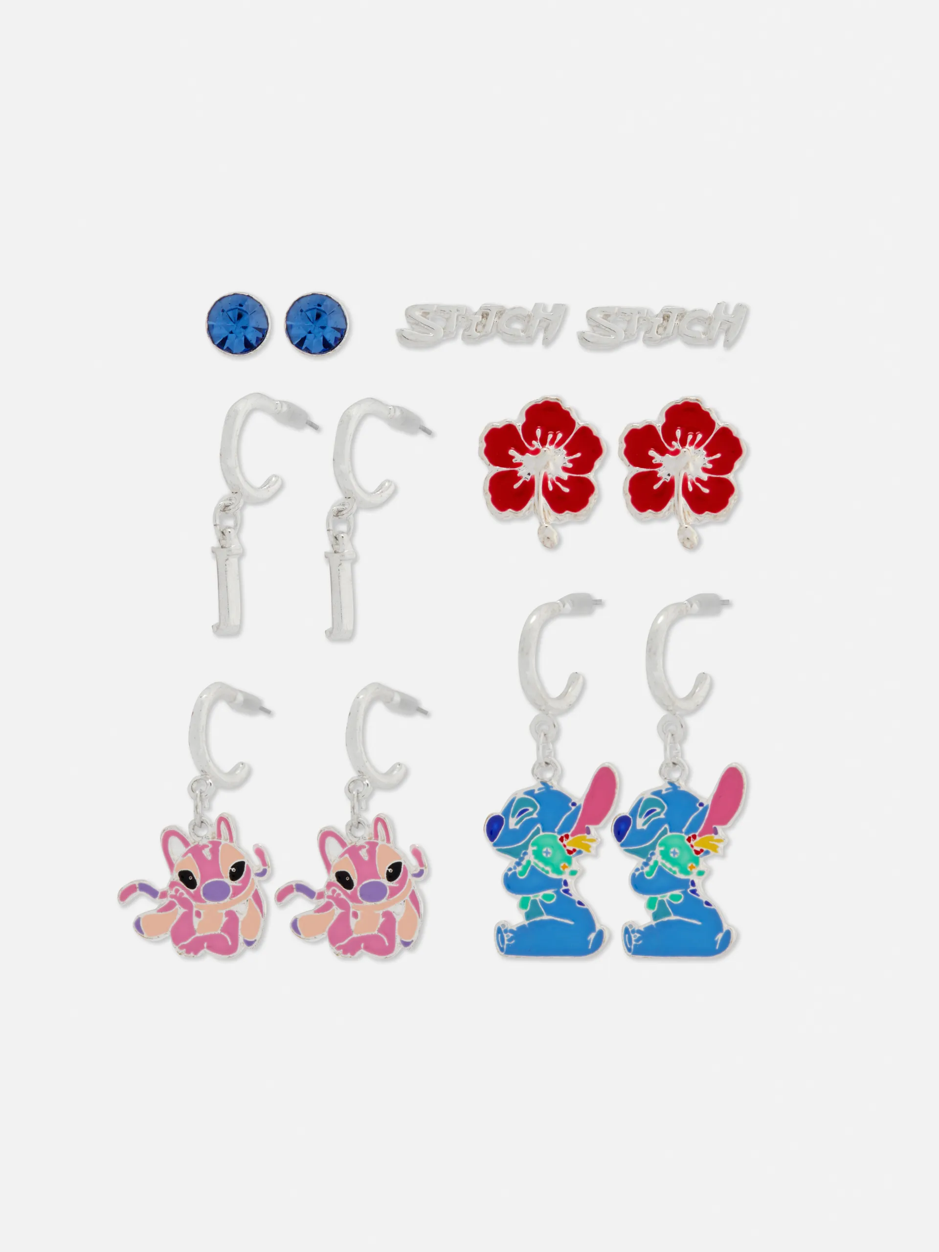 Pack 6 pares brincos motivos Disney Stitch