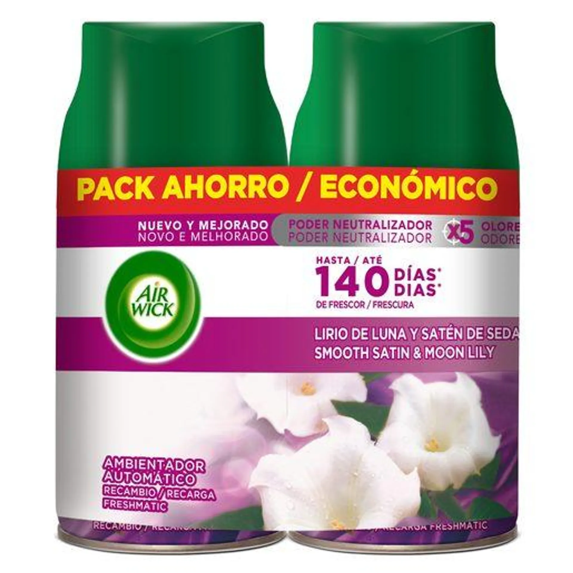 AIR WICK Recarga Duo Ambientador Freshmatic Lírio da Lua e Setim Sedoso 2 un