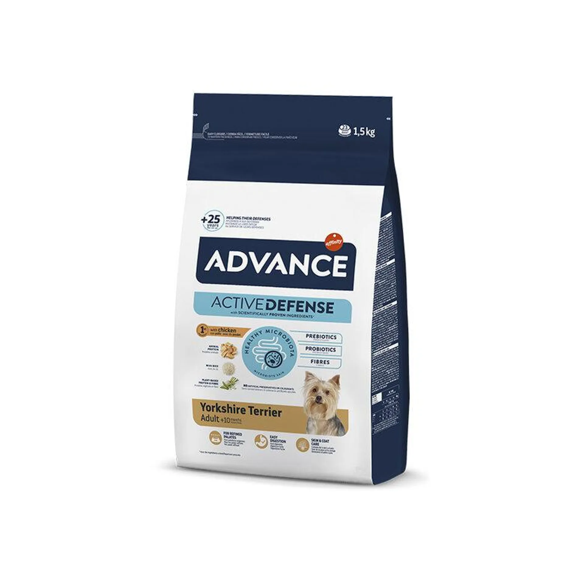 Advance Active Defense Yorkshire Terrier Adult Frango e Arroz ração para cães