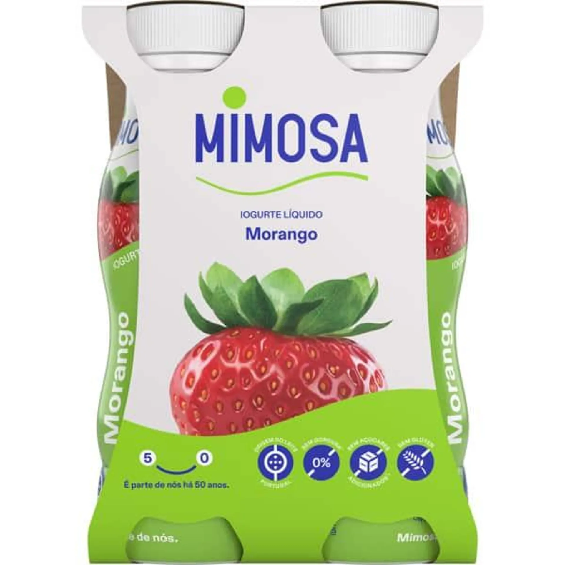 Iogurte Líquido de Morango Pack 4 unidades embalagem 51 ml Mimosa