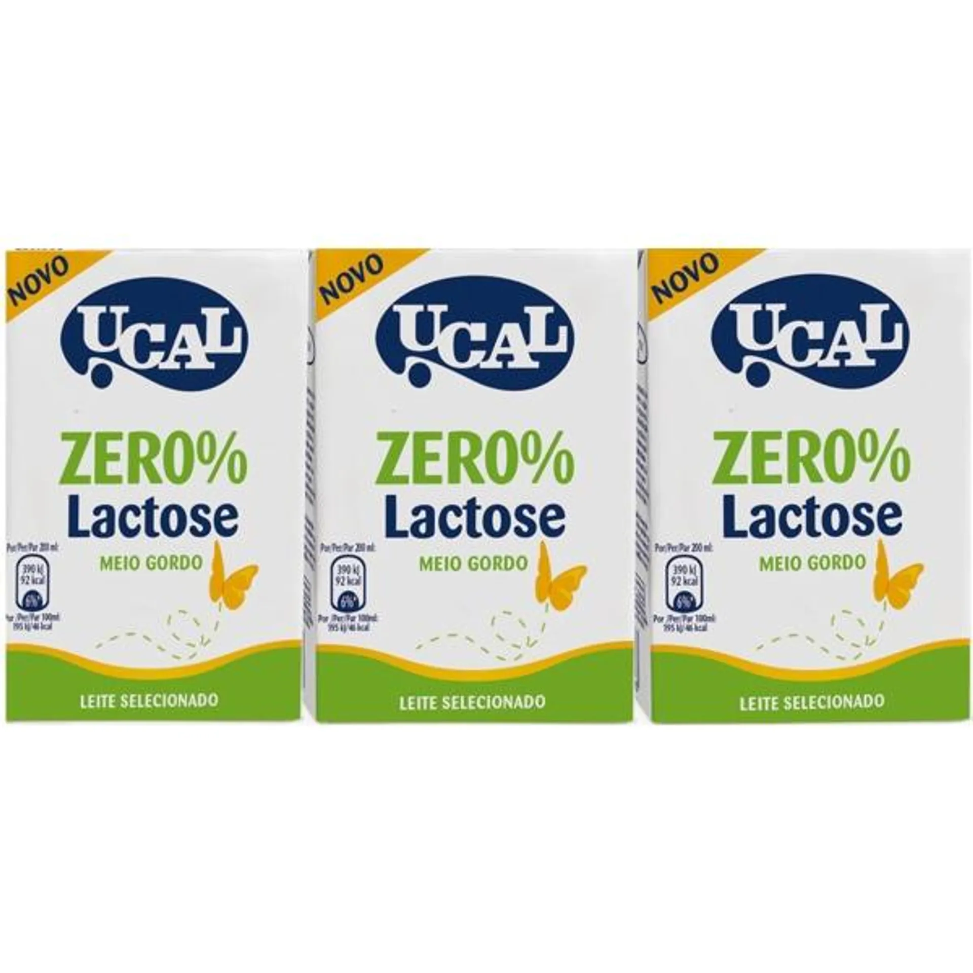 Leite 0% Lactose Meio Gordo Pack 3 200 ml Ucal