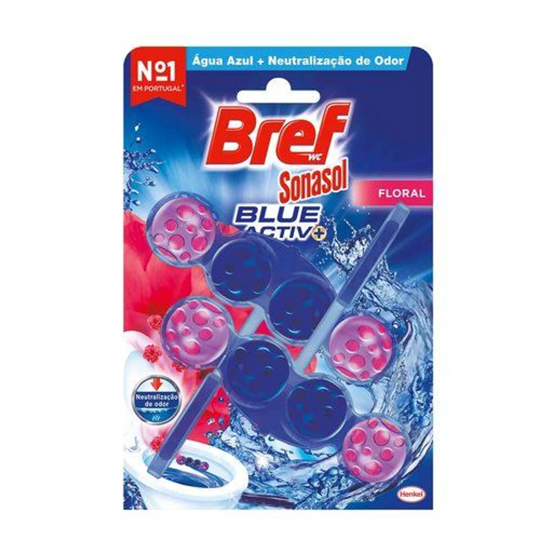 BREF SONASOL Bloco WC Blue Active Floral 2 un