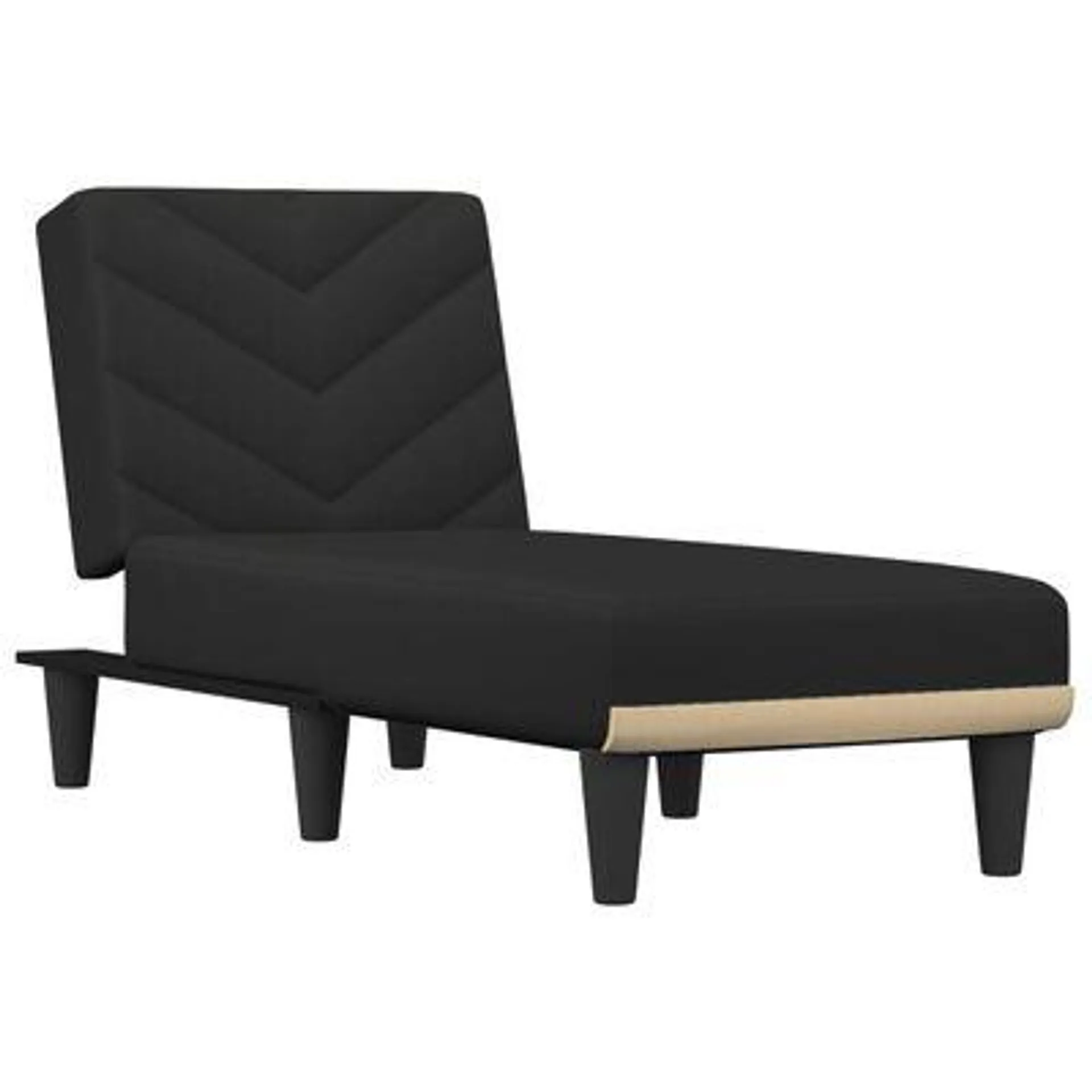 vidaXL Chaise longue tecido preto