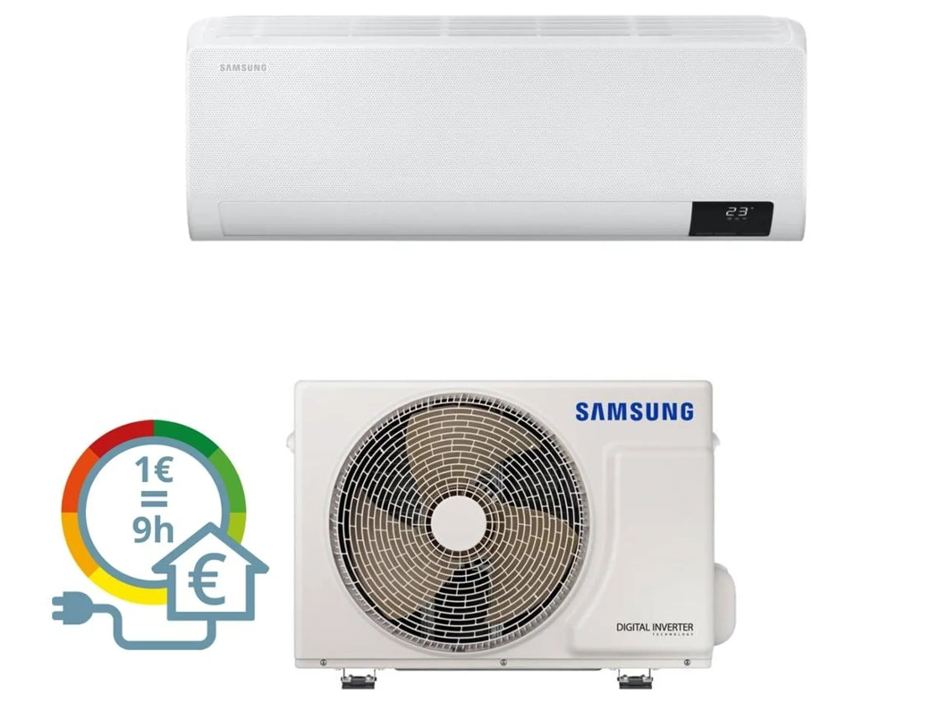 Ar Condicionado SAMSUNG WF Comfort WI-FI R32 (24 m² - 12000 BTU - Branco)