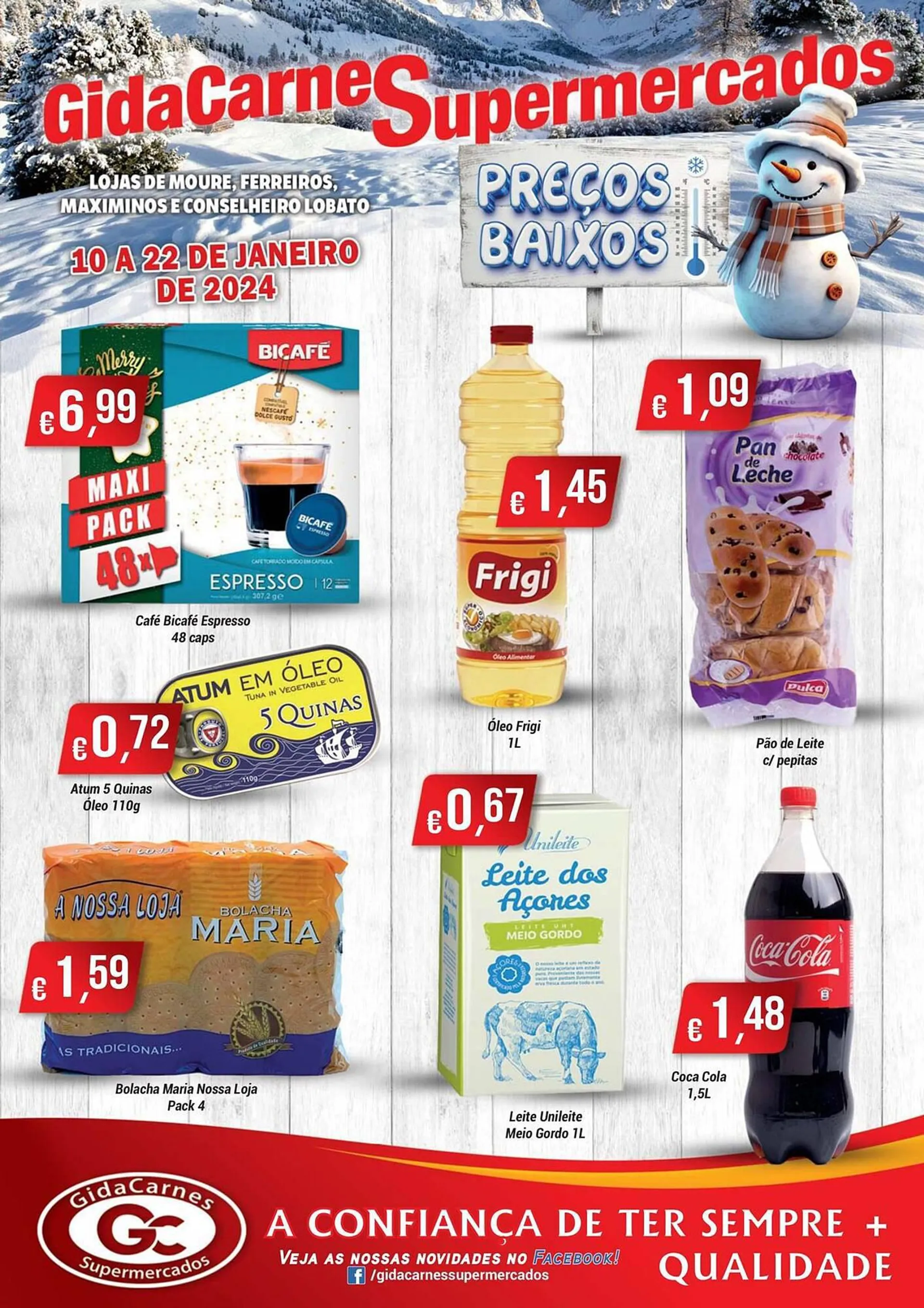 Folheto Folheto GidaCarnes Supermercados de 10 de janeiro até 22 de janeiro 2024 - Pagina 